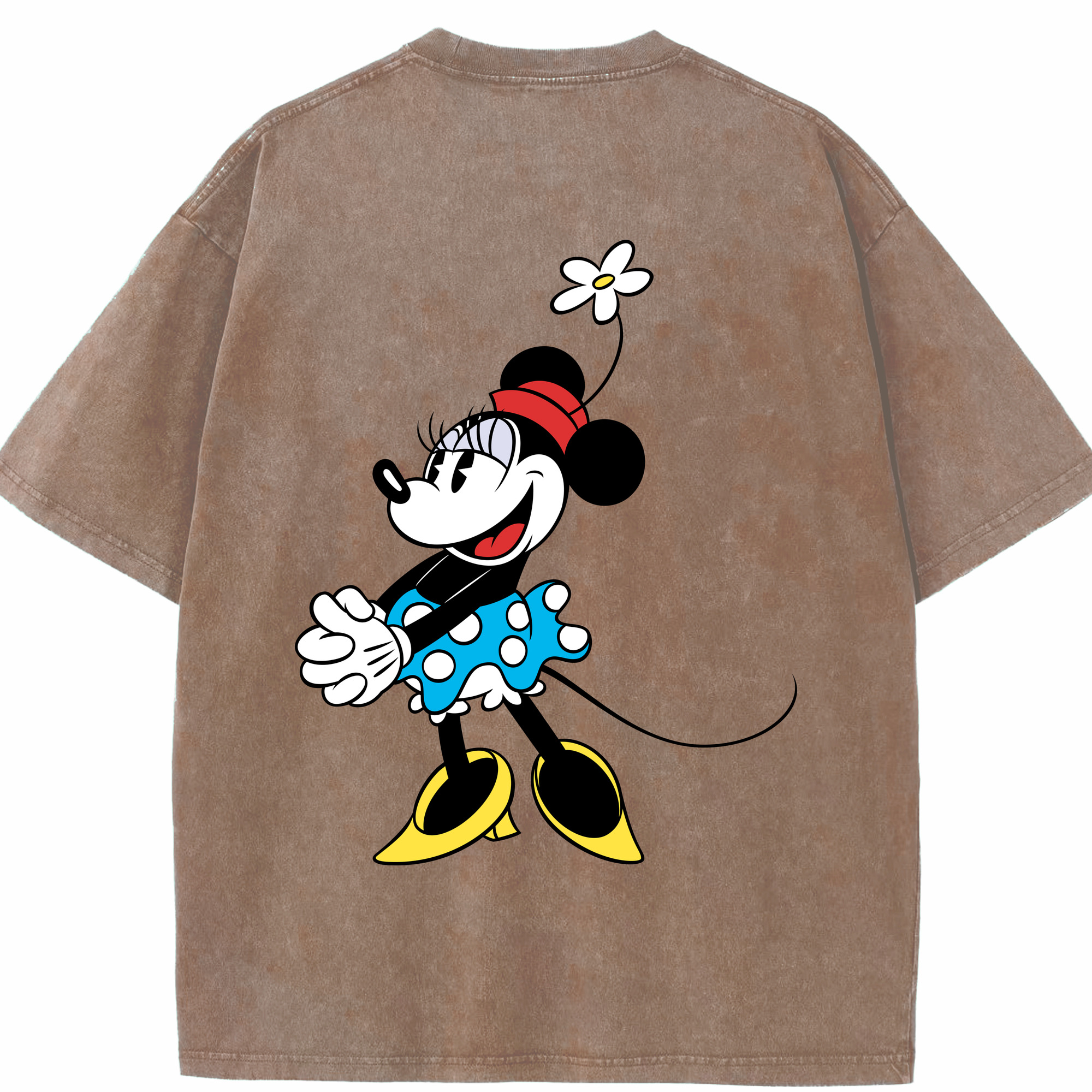 （画像用） ミッキーマウス Mickey Mouse 綿100% ヴィンテージ風 半袖Tシャツ（背面プリント）