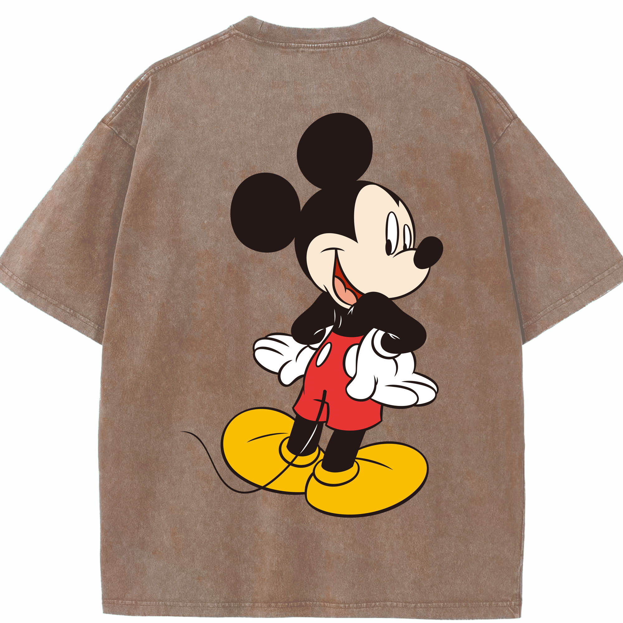 （画像用） ミッキーマウス Mickey Mouse 綿100% ヴィンテージ風 半袖Tシャツ（背面プリント）