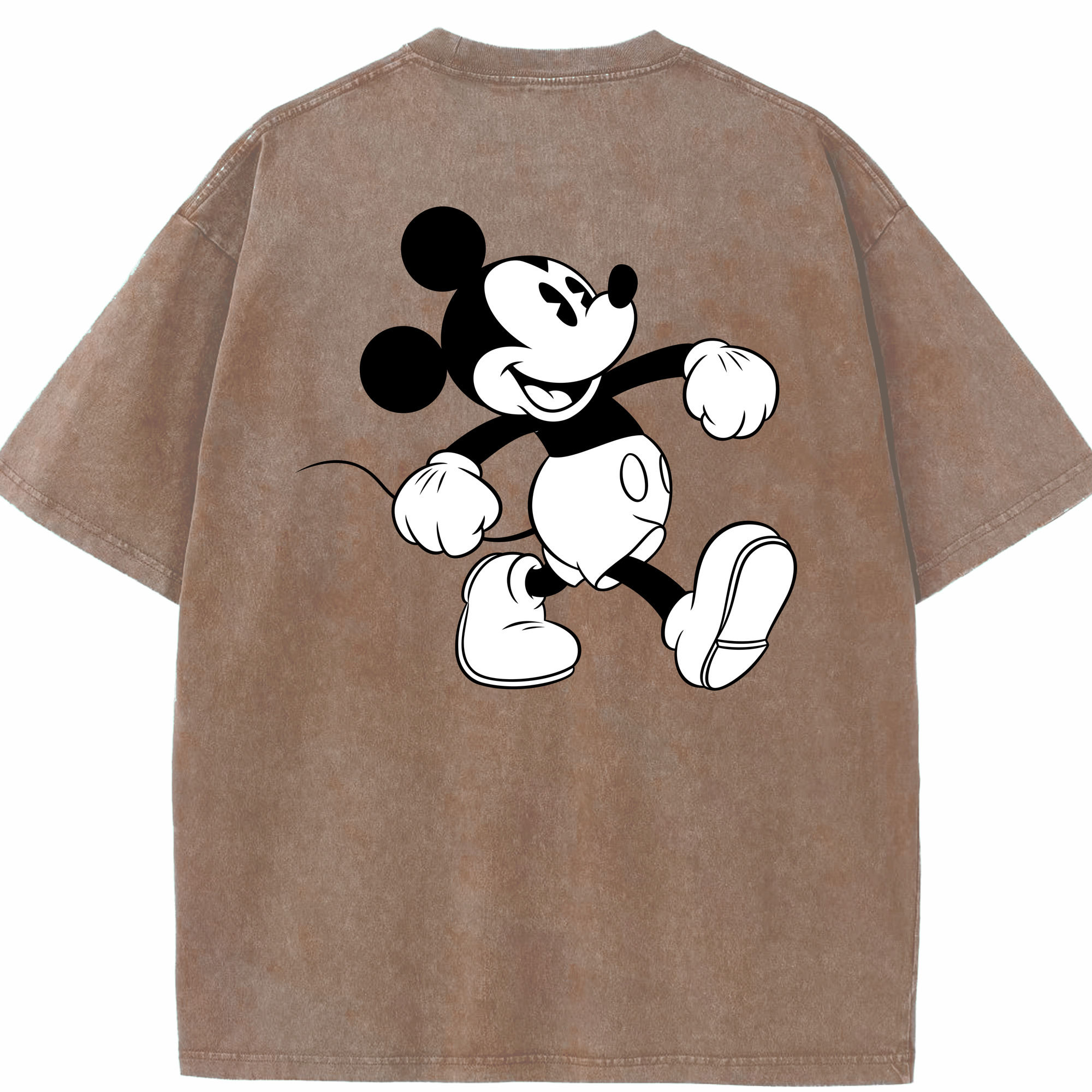 （画像用） ミッキーマウス Mickey Mouse 綿100% ヴィンテージ風 半袖Tシャツ（背面プリント）