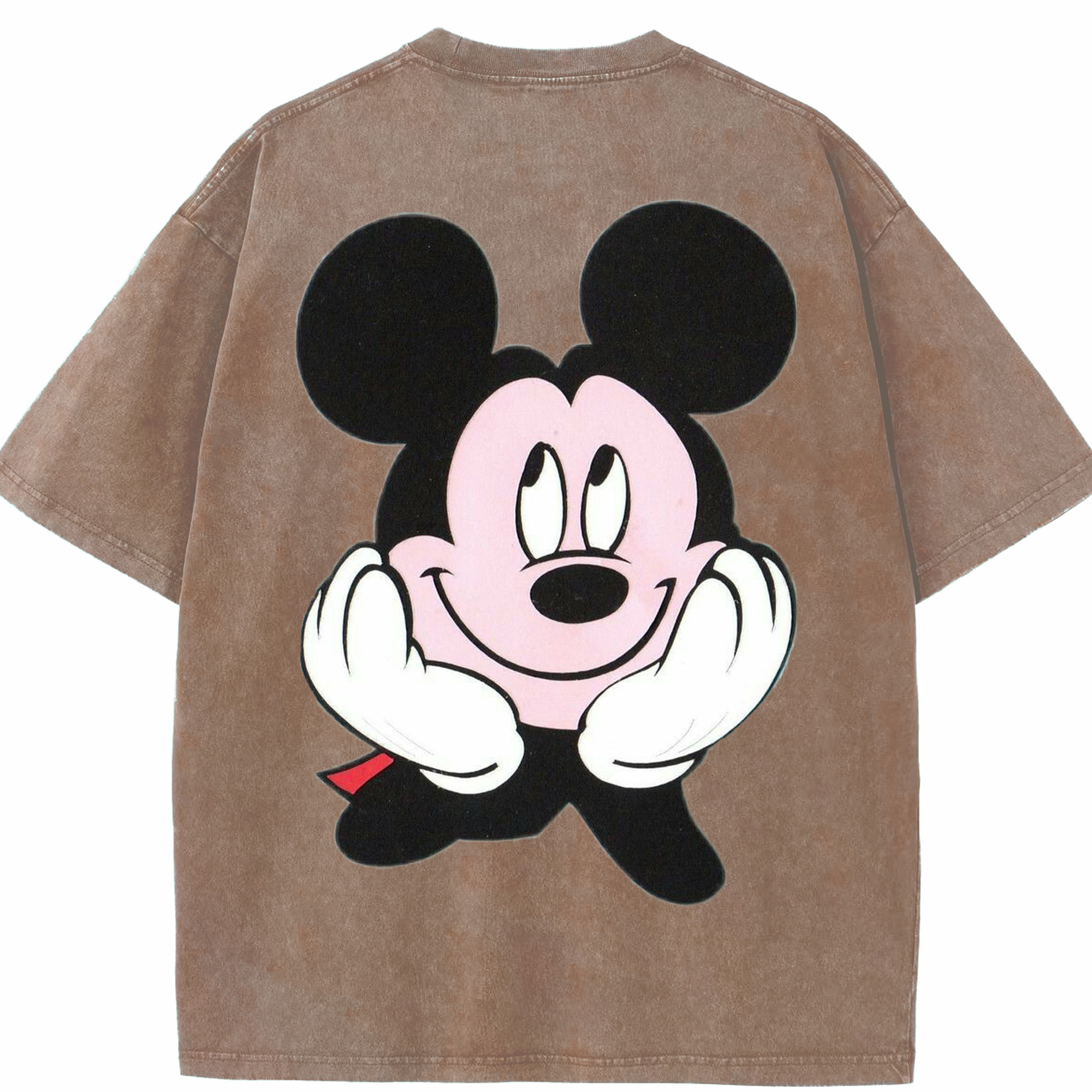 （画像用） ミッキーマウス Mickey Mouse 綿100% ヴィンテージ風 半袖Tシャツ（背面プリント）