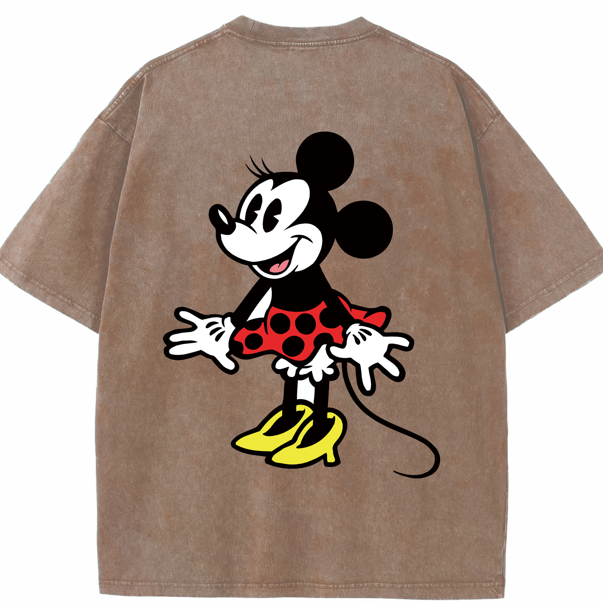 （画像用） ミッキーマウス Mickey Mouse 綿100% ヴィンテージ風 半袖Tシャツ（背面プリント）