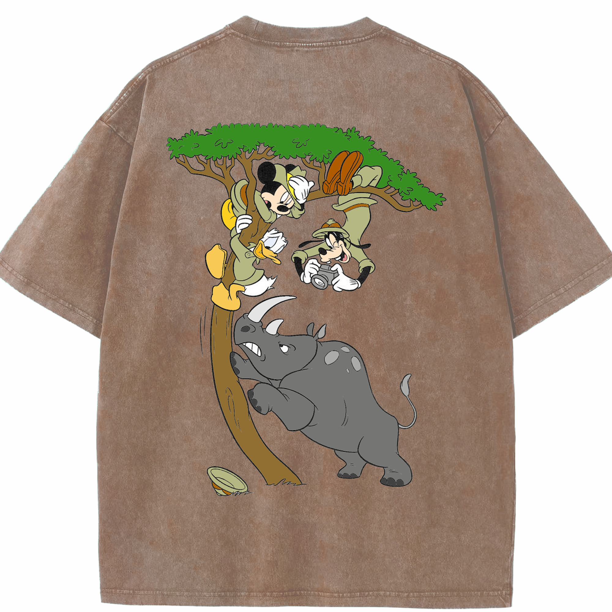 （画像用） ミッキーマウス Mickey Mouse 綿100% ヴィンテージ風 半袖Tシャツ（背面プリント）