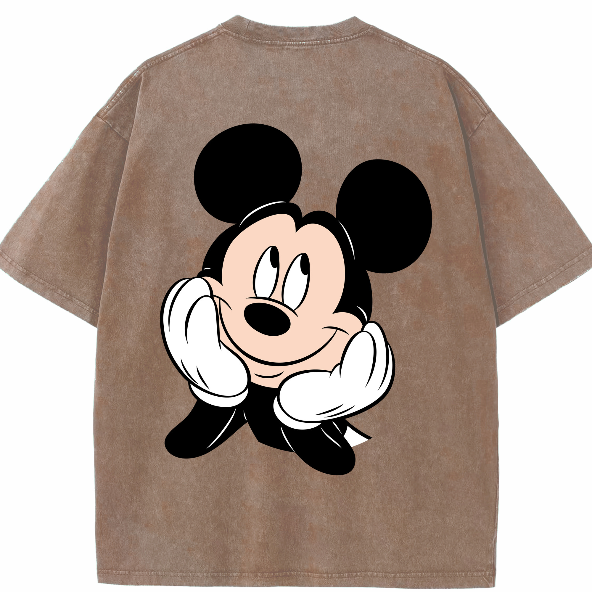 （画像用） ミッキーマウス Mickey Mouse 綿100% ヴィンテージ風 半袖Tシャツ（背面プリント）