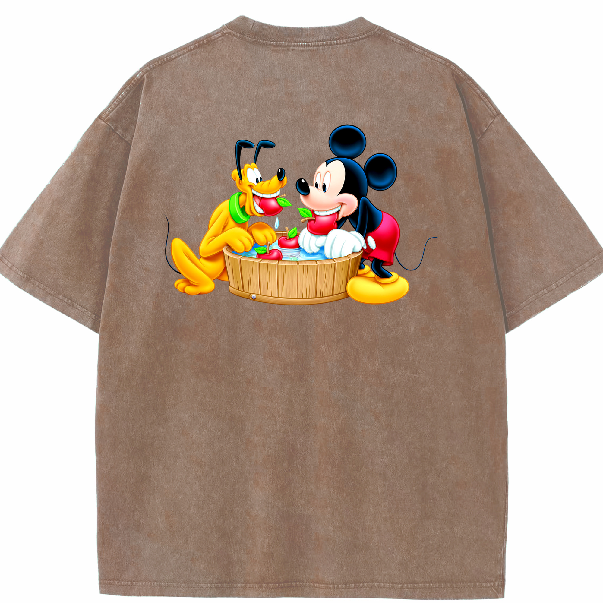 （画像用） ミッキーマウス Mickey Mouse 綿100% ヴィンテージ風 半袖Tシャツ（背面プリント）