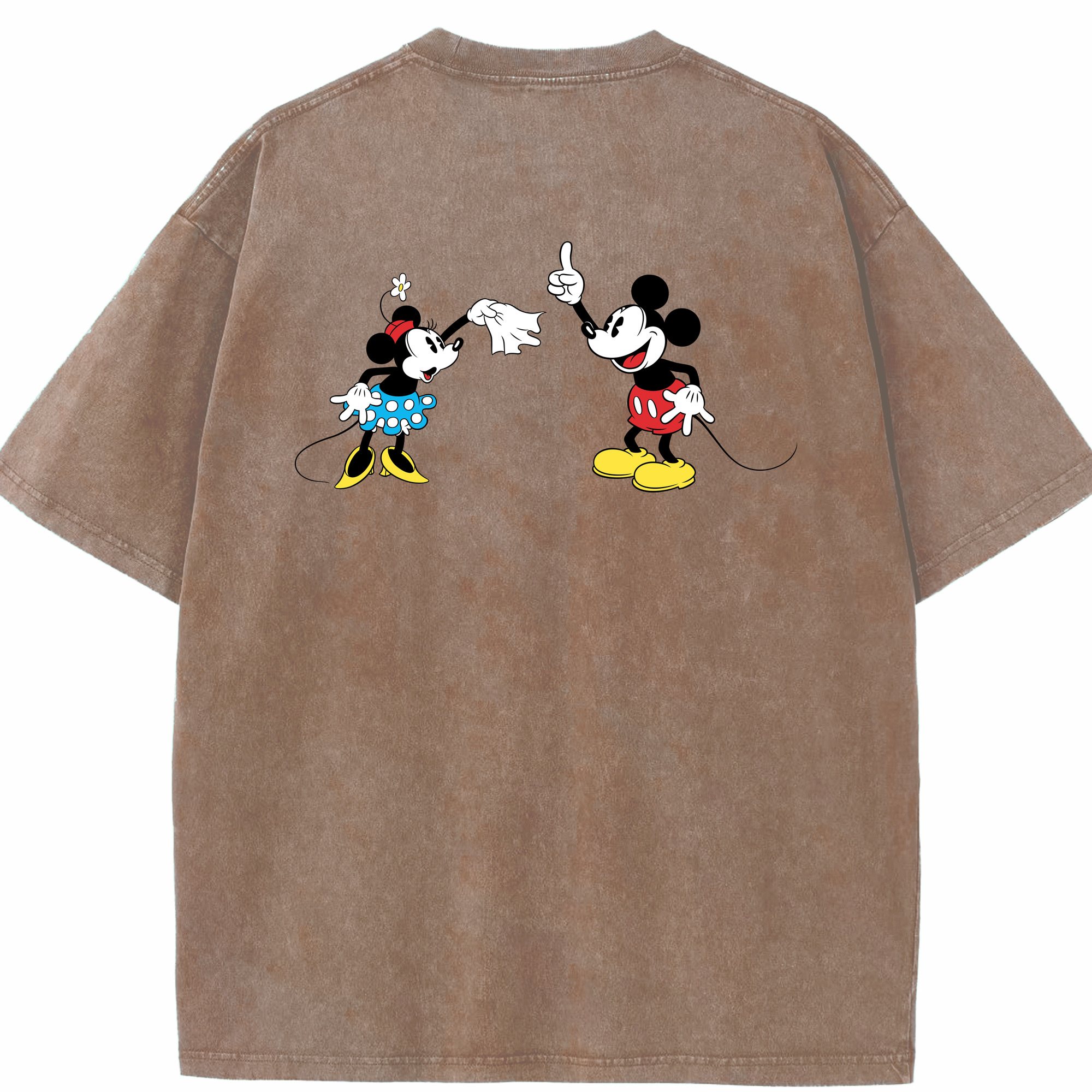 （画像用） ミッキーマウス Mickey Mouse 綿100% ヴィンテージ風 半袖Tシャツ（背面プリント）
