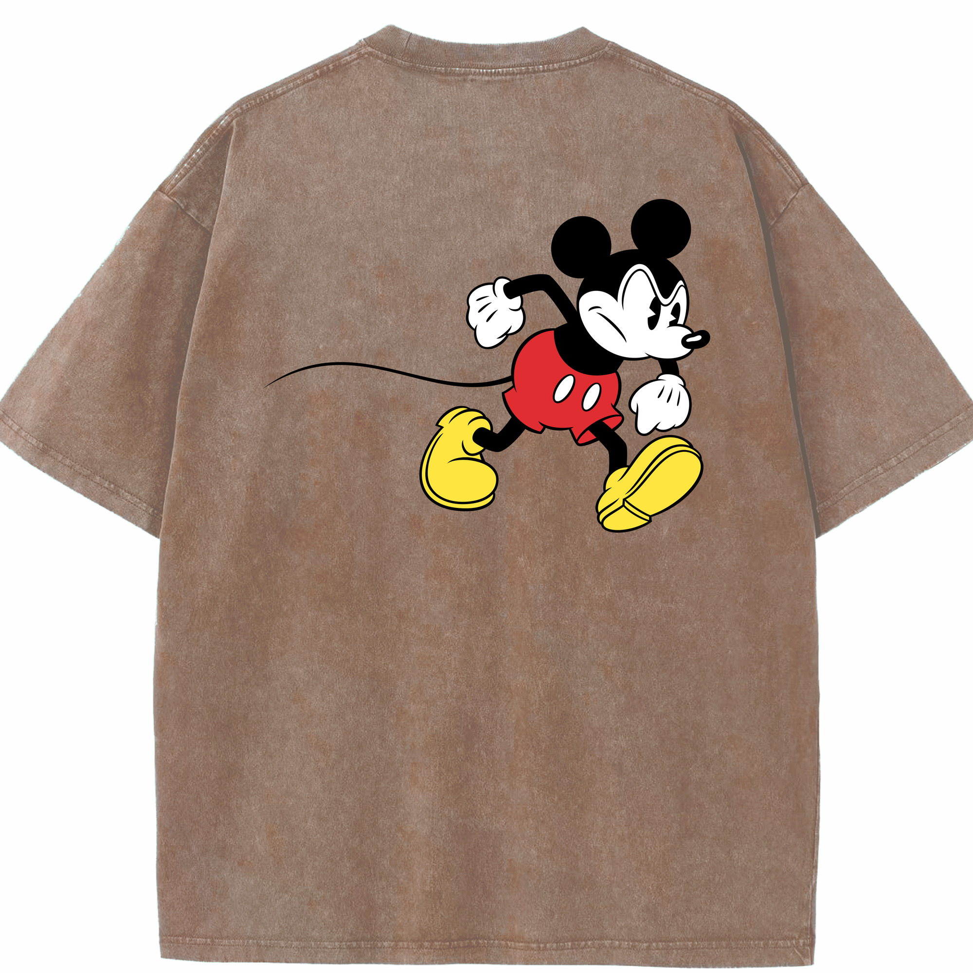 （画像用） ミッキーマウス Mickey Mouse 綿100% ヴィンテージ風 半袖Tシャツ（背面プリント）