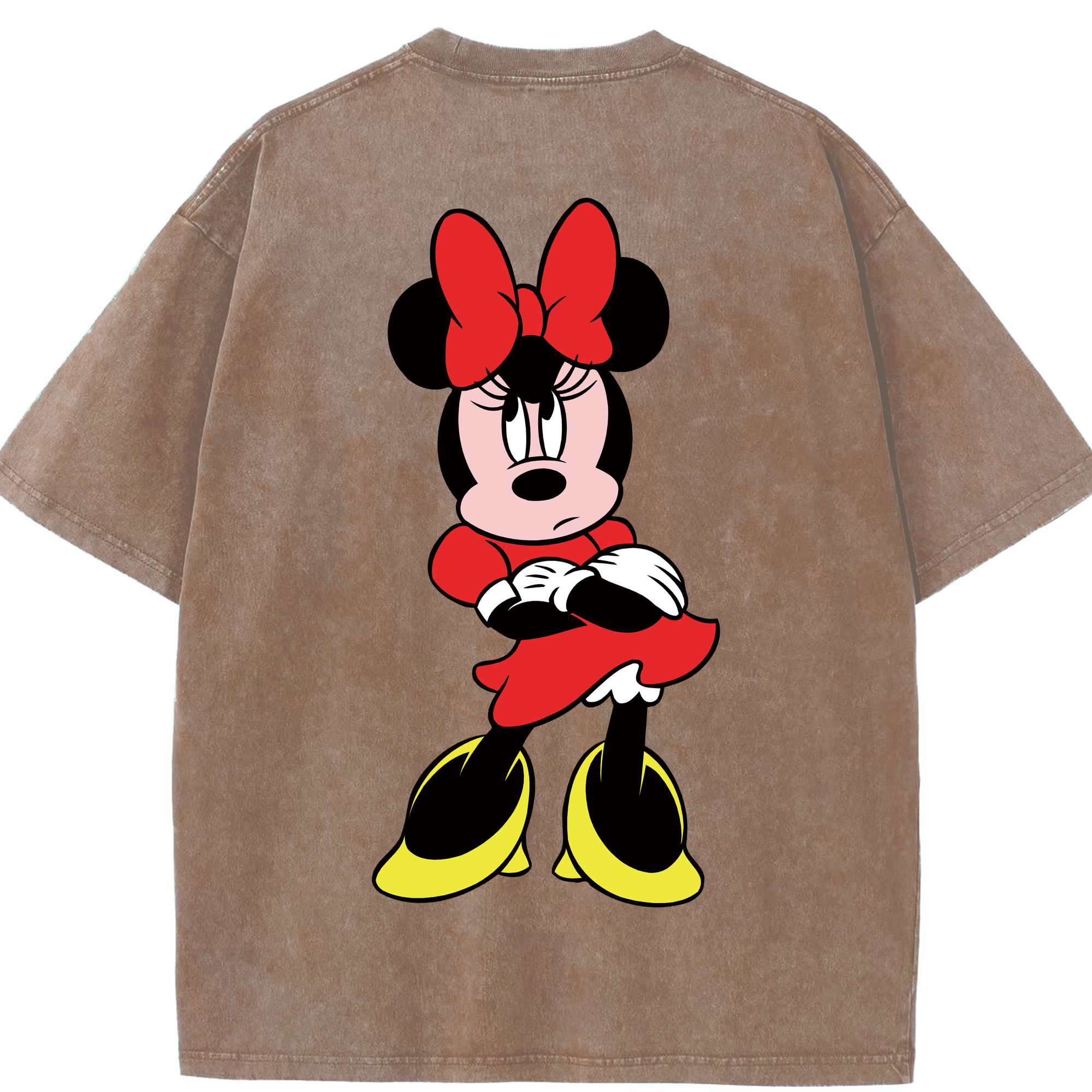 （画像用） ミッキーマウス Mickey Mouse 綿100% ヴィンテージ風 半袖Tシャツ（背面プリント）