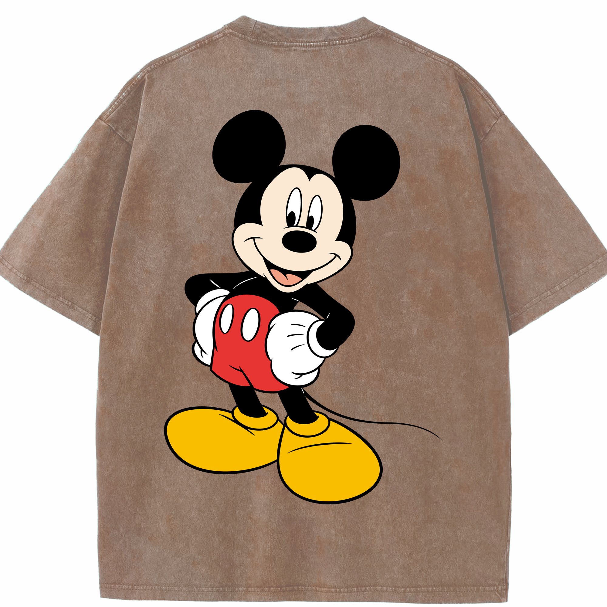 （画像用） ミッキーマウス Mickey Mouse 綿100% ヴィンテージ風 半袖Tシャツ（背面プリント）
