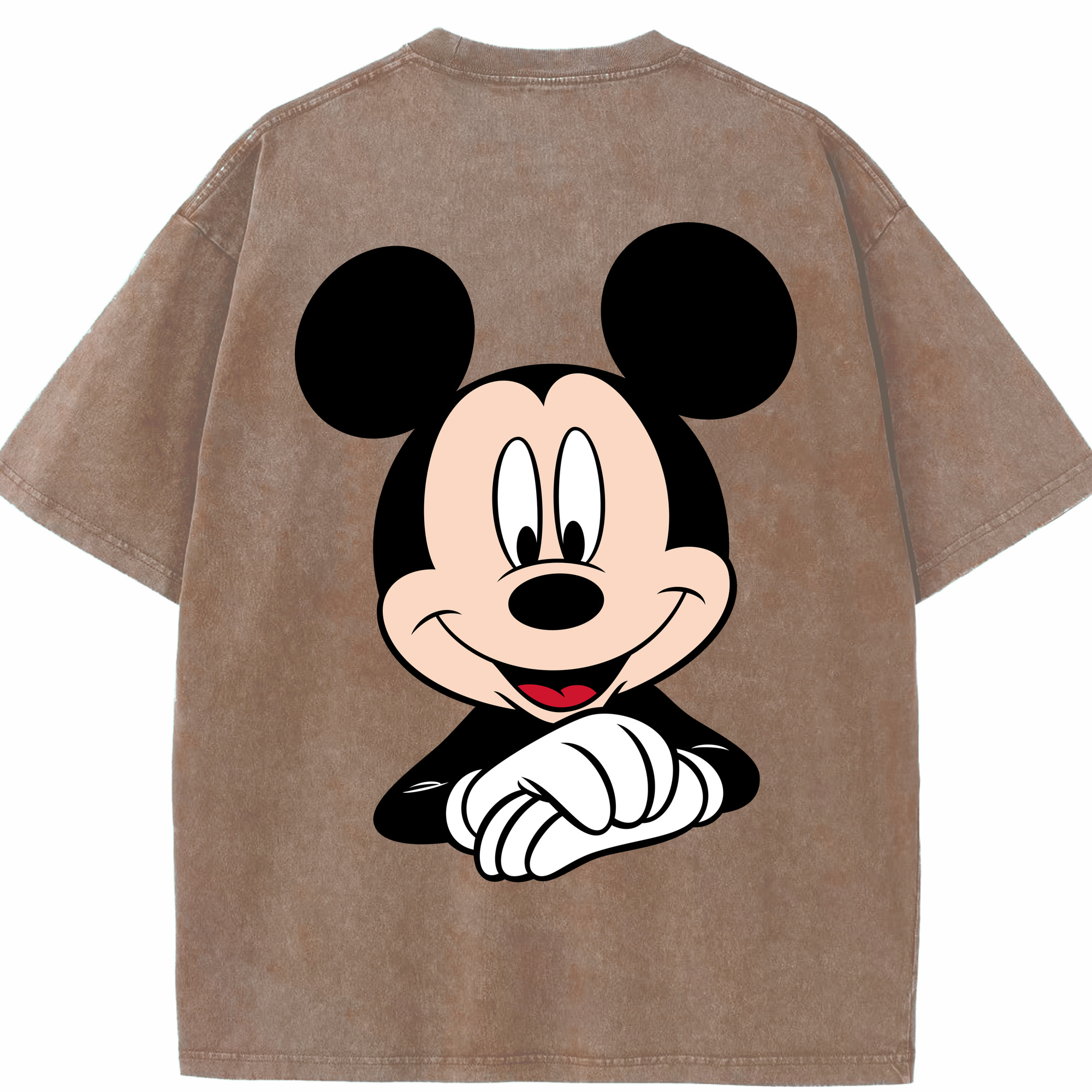 （画像用） ミッキーマウス Mickey Mouse 綿100% ヴィンテージ風 半袖Tシャツ（背面プリント）