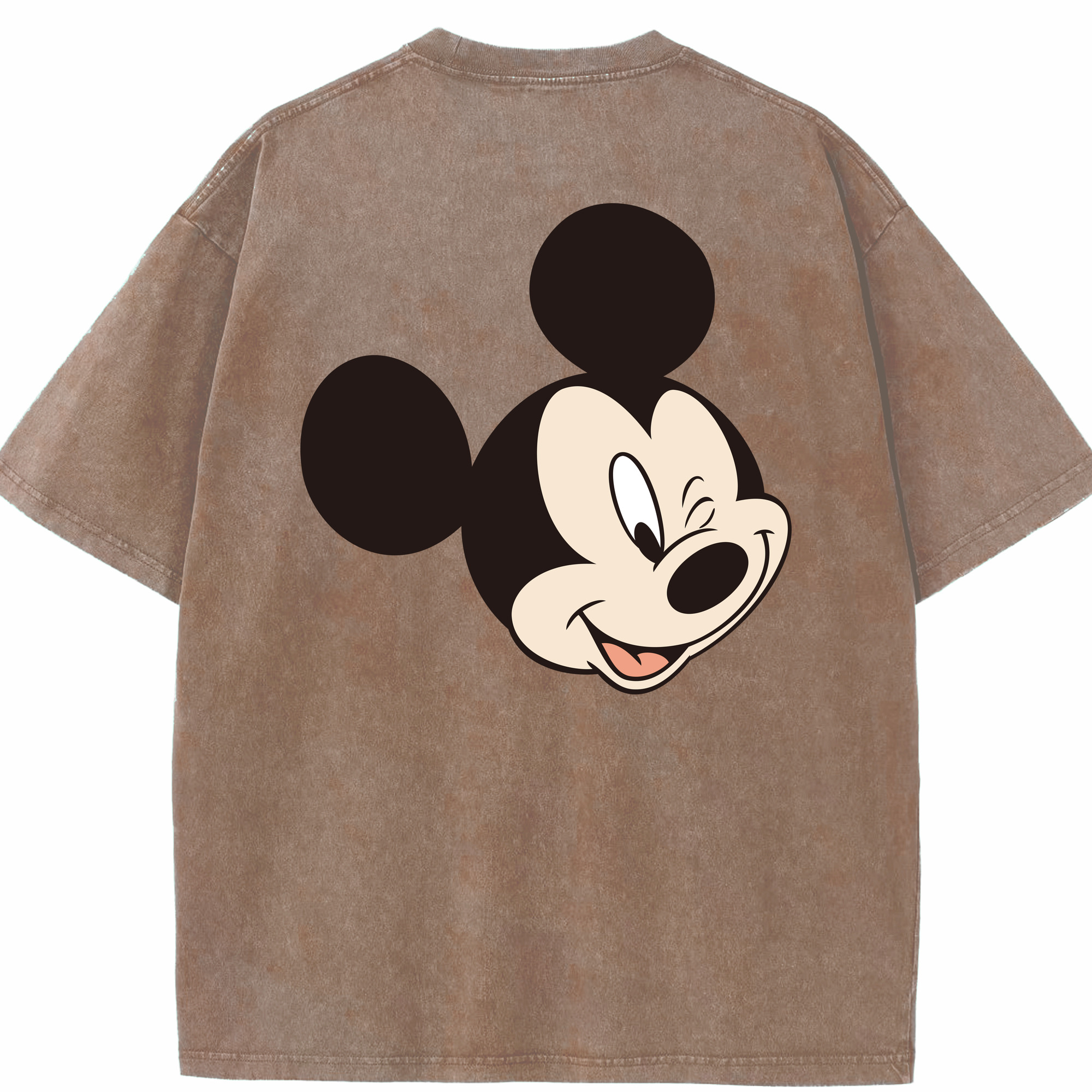 （画像用） ミッキーマウス Mickey Mouse 綿100% ヴィンテージ風 半袖Tシャツ（背面プリント）