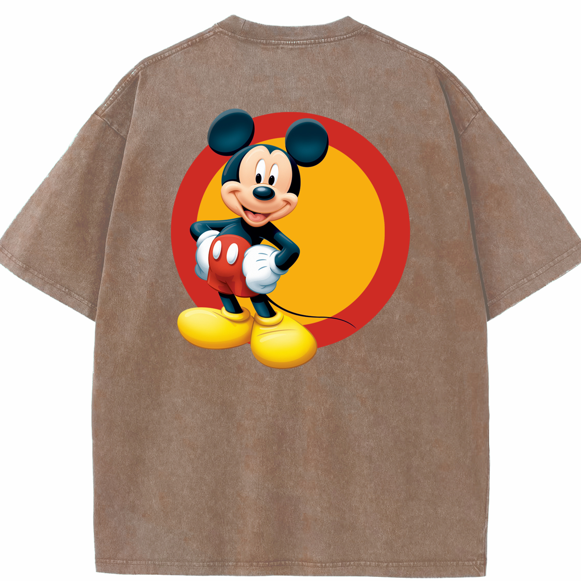 （画像用） ミッキーマウス Mickey Mouse 綿100% ヴィンテージ風 半袖Tシャツ（背面プリント）