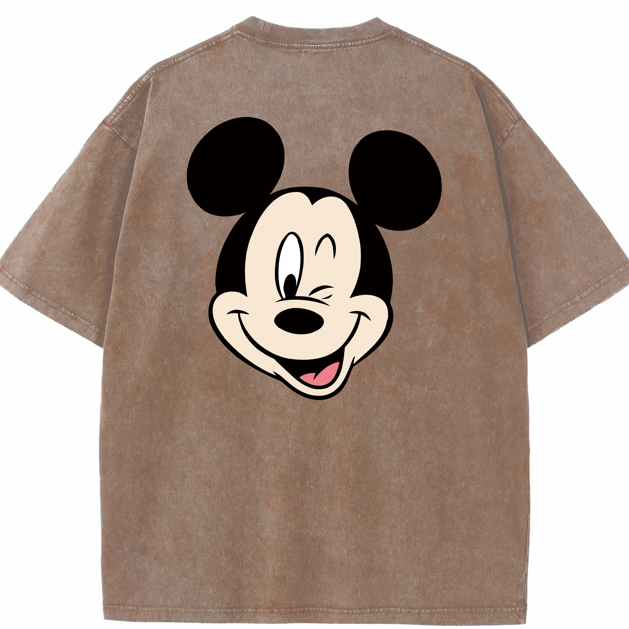 （画像用） ミッキーマウス Mickey Mouse 綿100% ヴィンテージ風 半袖Tシャツ（背面プリント）