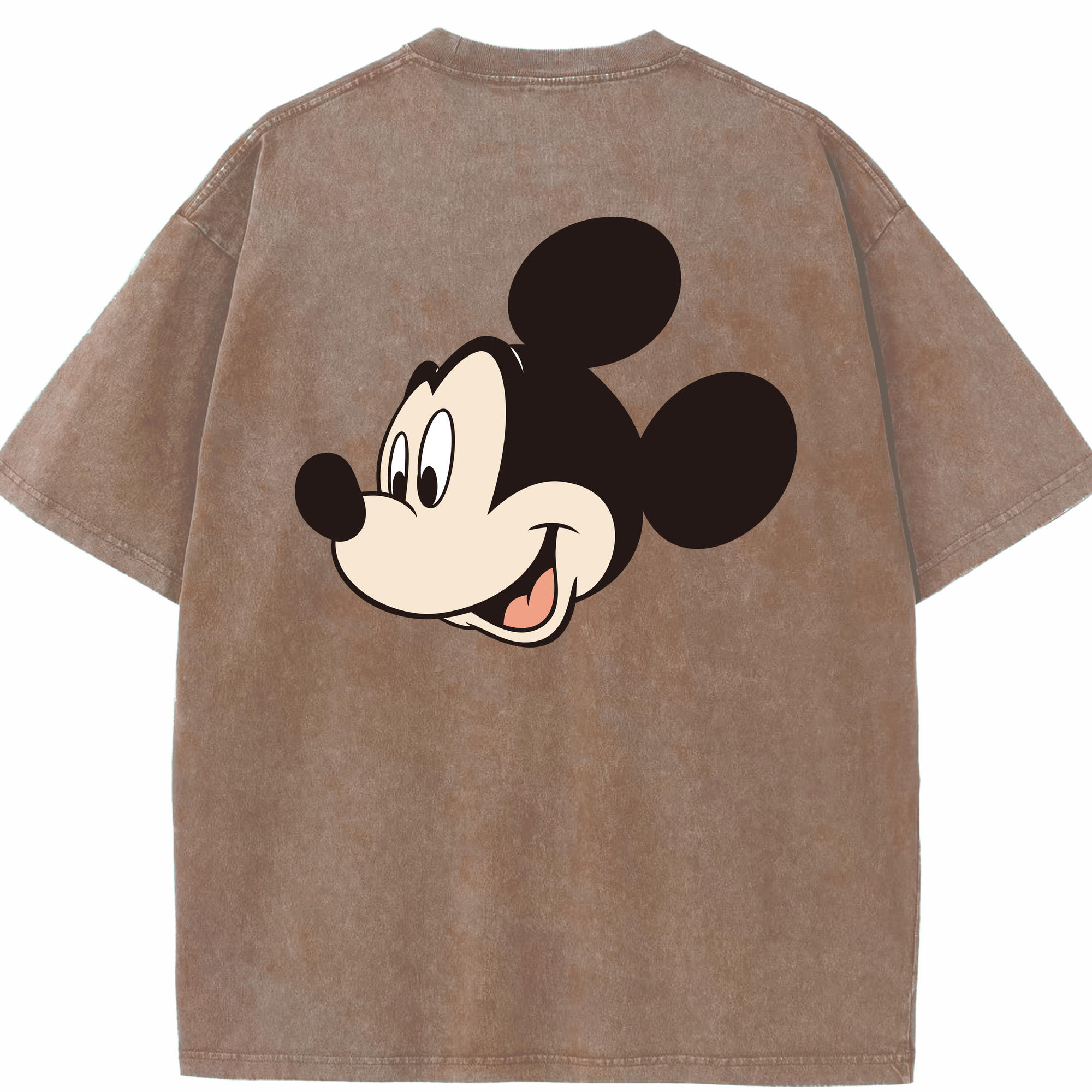 （画像用） ミッキーマウス Mickey Mouse 綿100% ヴィンテージ風 半袖Tシャツ（背面プリント）
