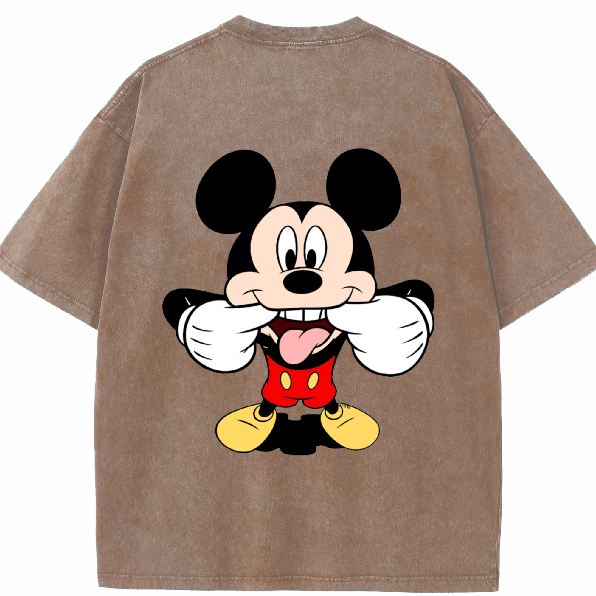 （画像用） ミッキーマウス Mickey Mouse 綿100% ヴィンテージ風 半袖Tシャツ（背面プリント）