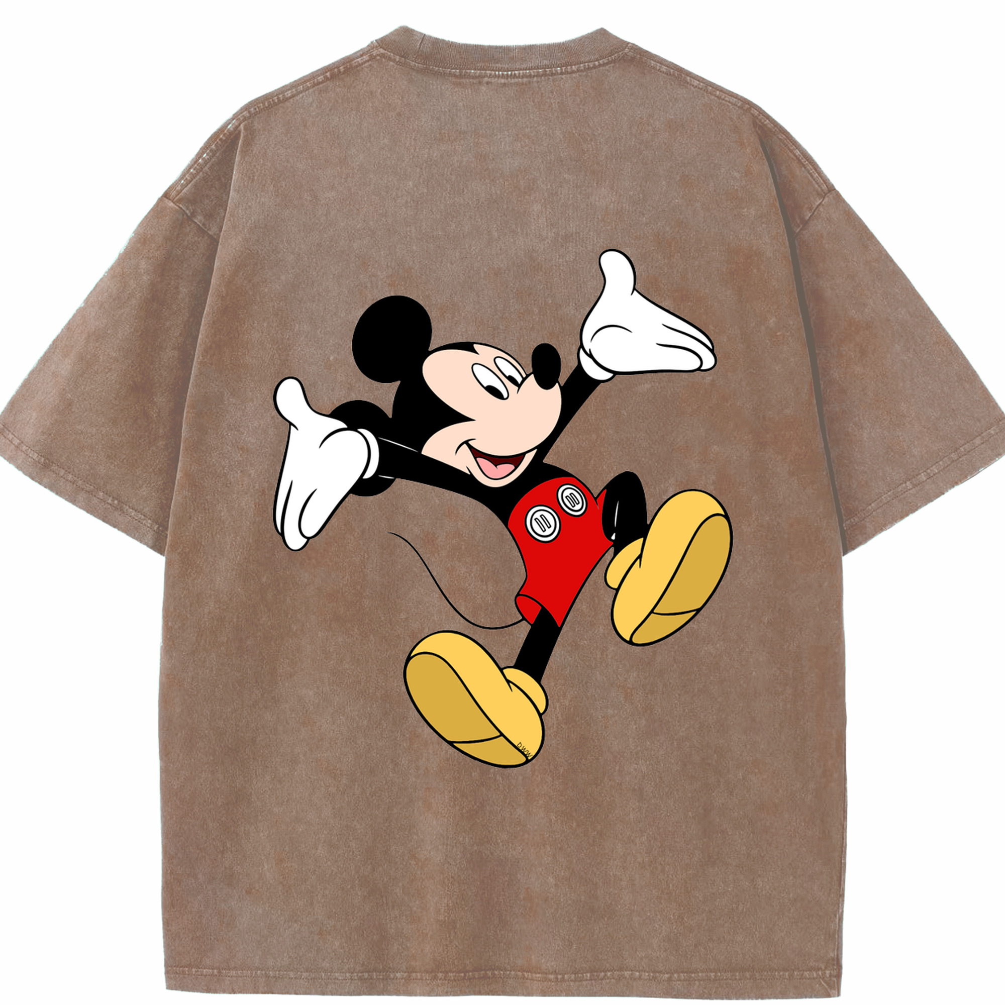 （画像用） ミッキーマウス Mickey Mouse 綿100% ヴィンテージ風 半袖Tシャツ（背面プリント）