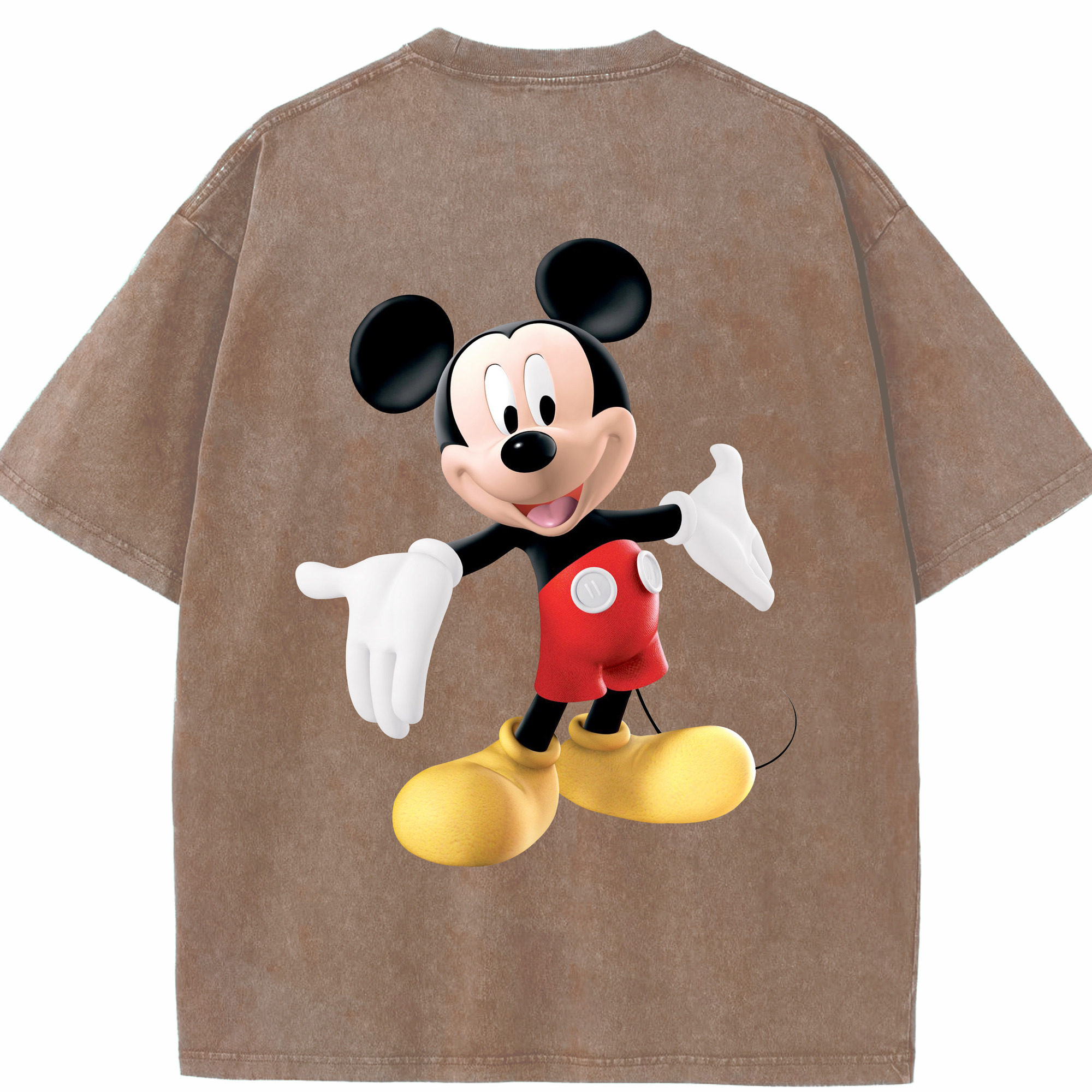 （画像用） ミッキーマウス Mickey Mouse 綿100% ヴィンテージ風 半袖Tシャツ（背面プリント）