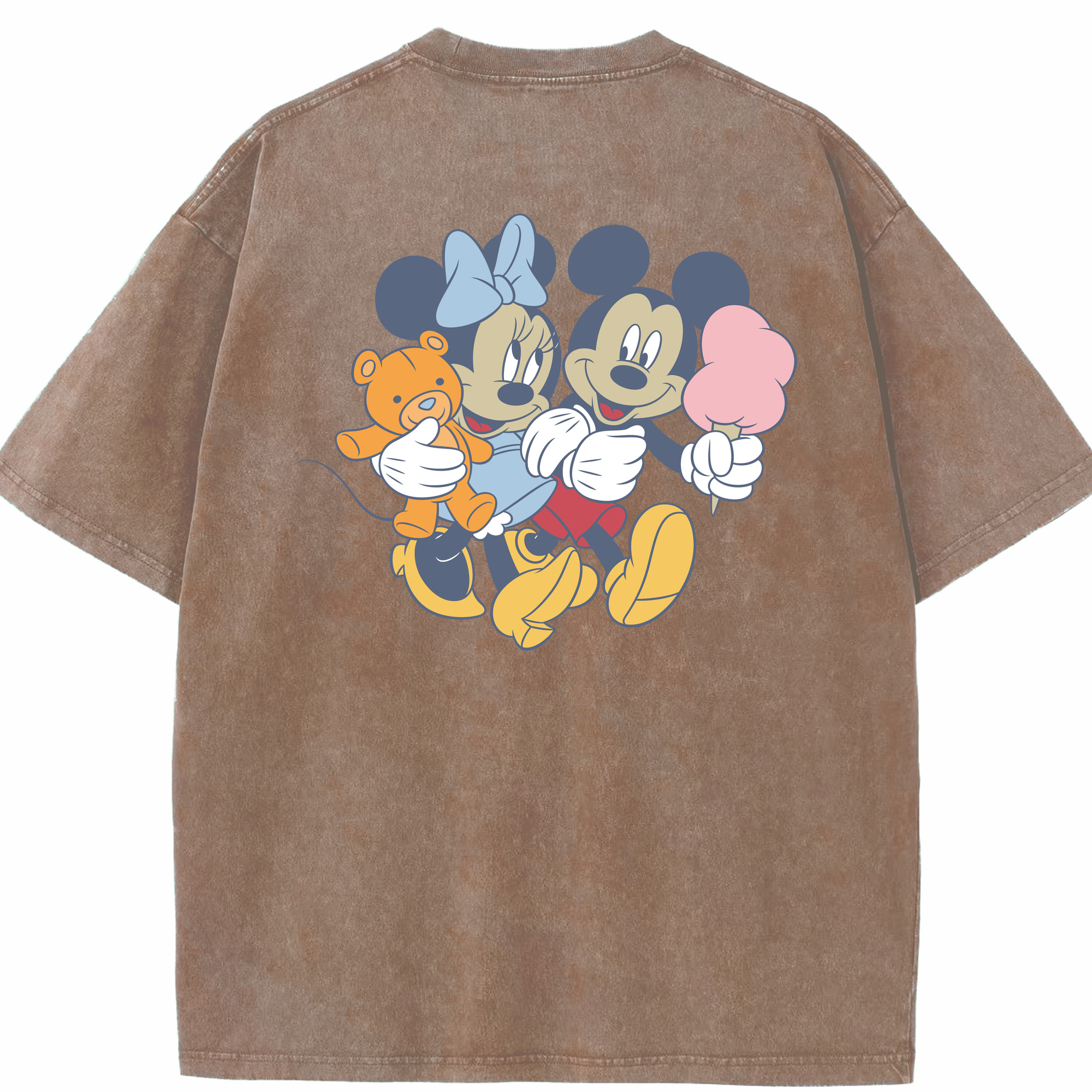 （画像用） ミッキーマウス Mickey Mouse 綿100% ヴィンテージ風 半袖Tシャツ（背面プリント）