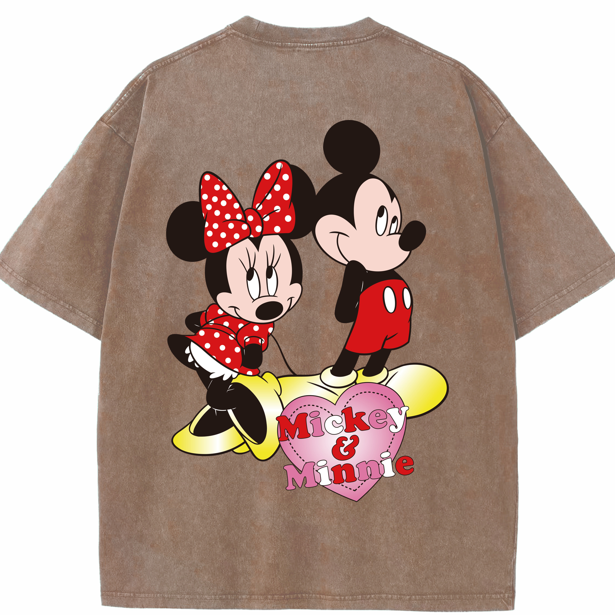 （画像用） ミッキーマウス Mickey Mouse 綿100% ヴィンテージ風 半袖Tシャツ（背面プリント）