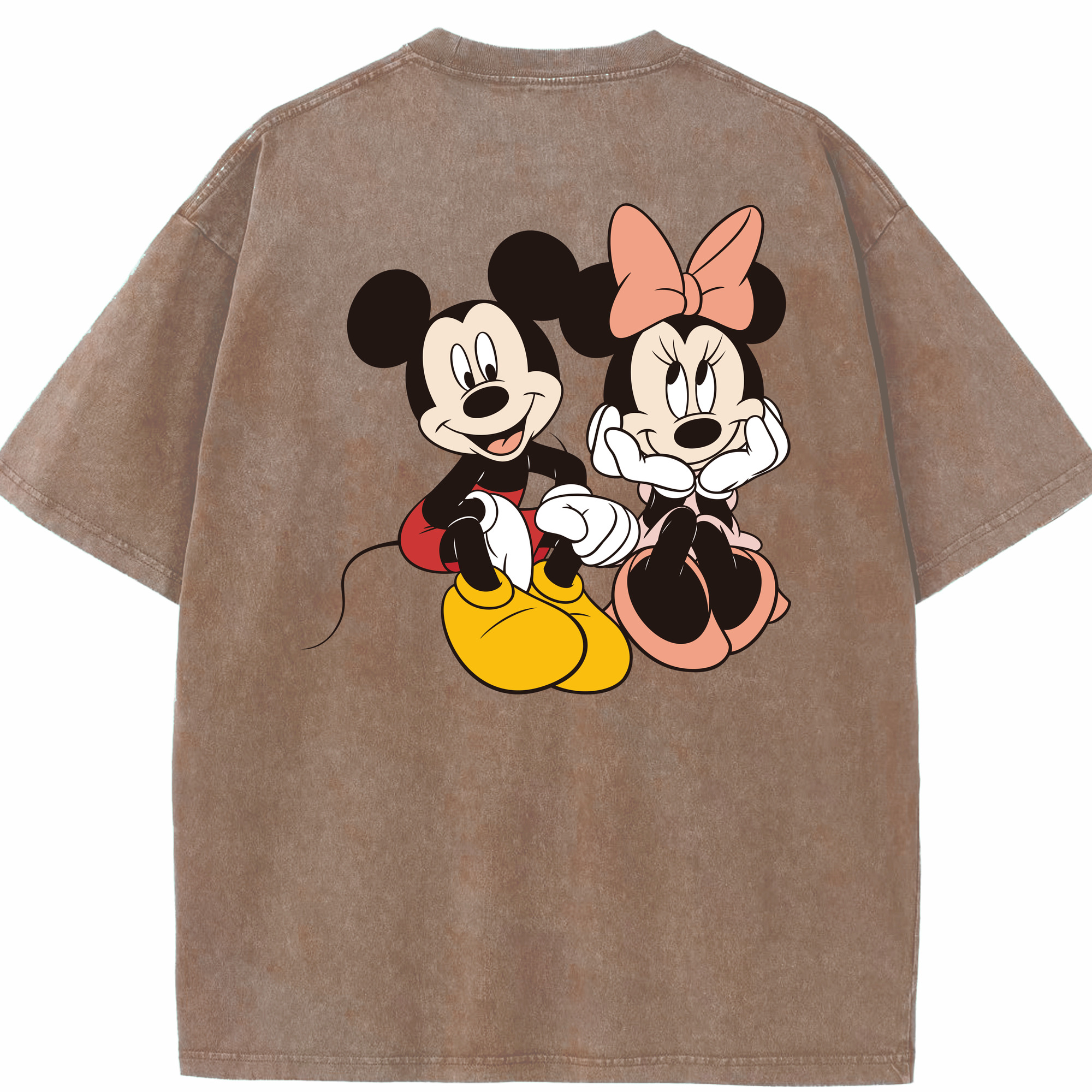 （画像用） ミッキーマウス Mickey Mouse 綿100% ヴィンテージ風 半袖Tシャツ（背面プリント）