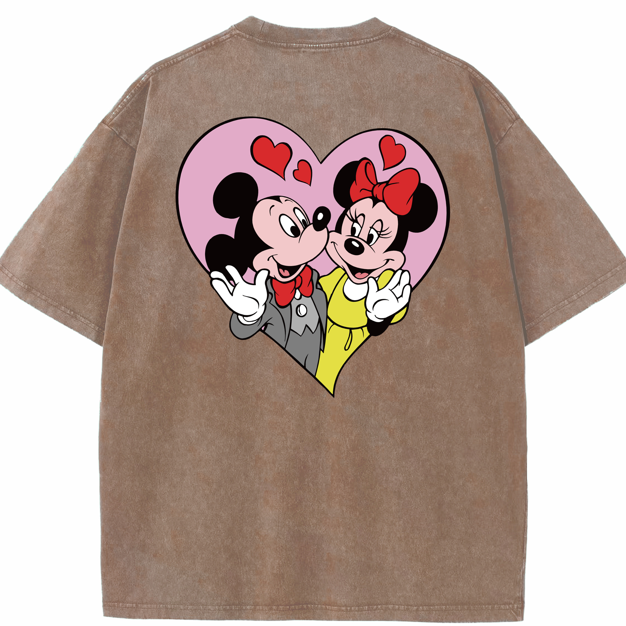 （画像用） ミッキーマウス Mickey Mouse 綿100% ヴィンテージ風 半袖Tシャツ（背面プリント）