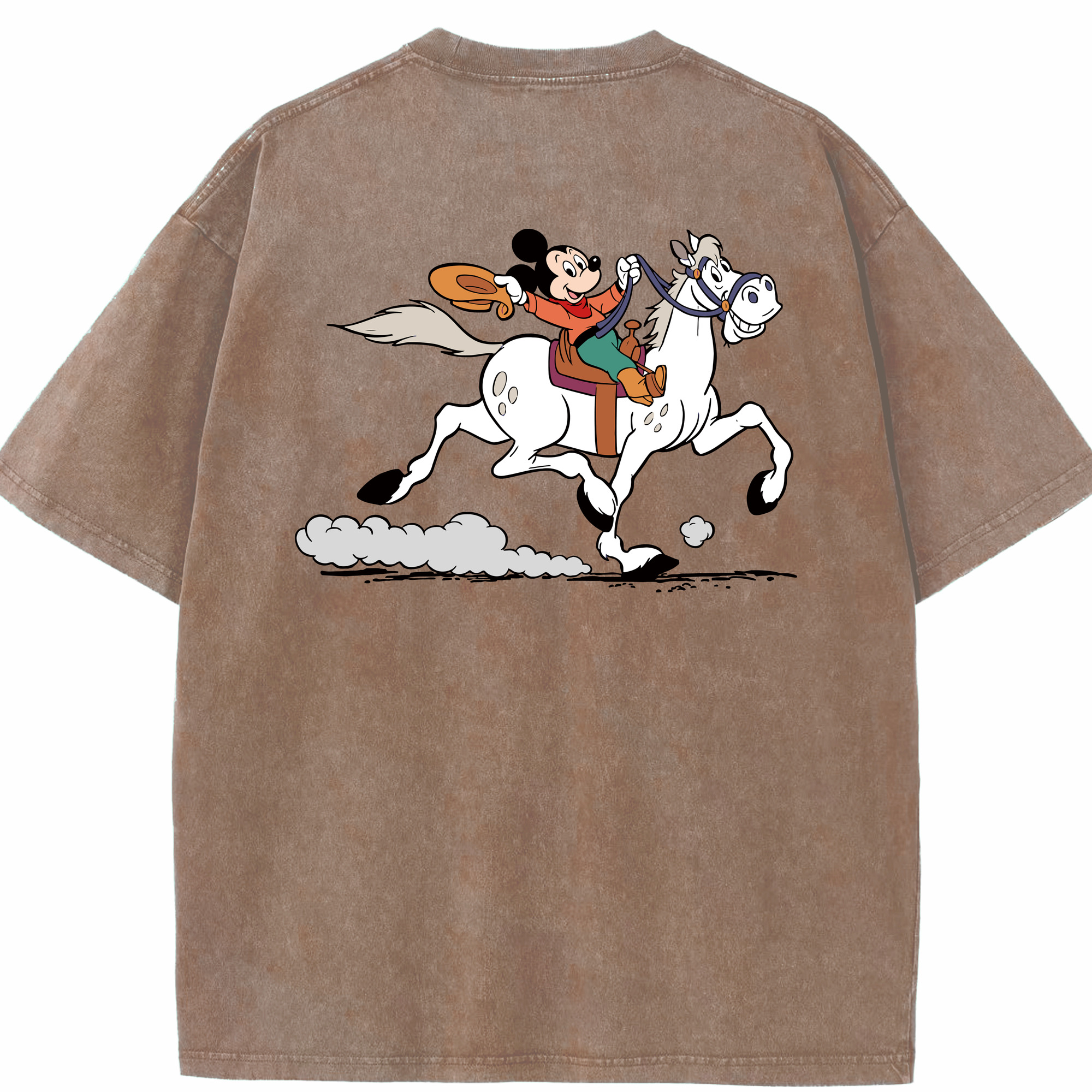 （画像用） ミッキーマウス Mickey Mouse 綿100% ヴィンテージ風 半袖Tシャツ（背面プリント）