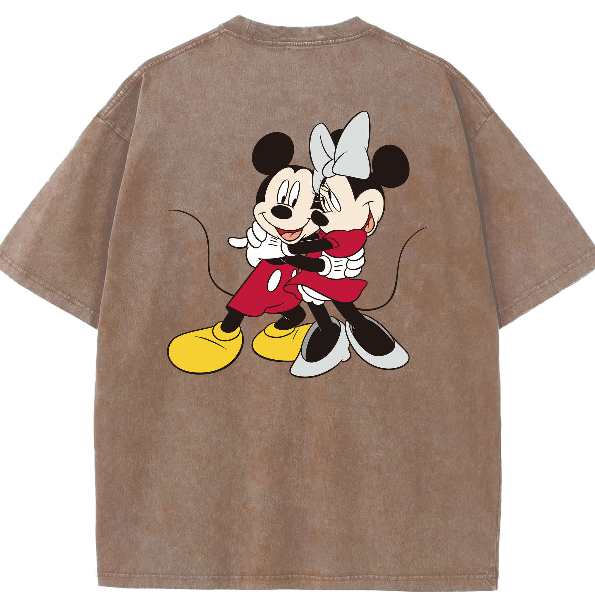 （画像用） ミッキーマウス Mickey Mouse 綿100% ヴィンテージ風 半袖Tシャツ（背面プリント）