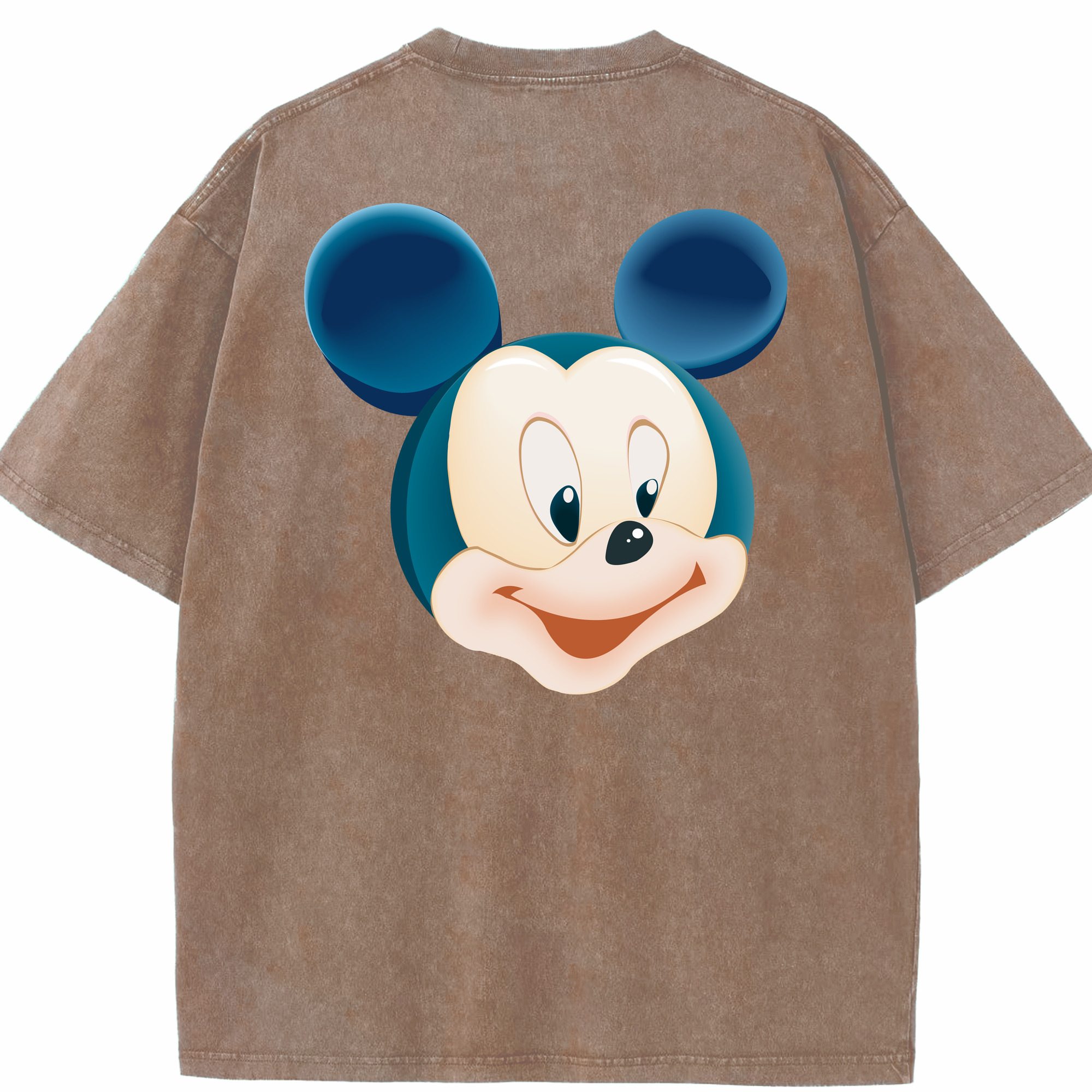 （画像用） ミッキーマウス Mickey Mouse 綿100% ヴィンテージ風 半袖Tシャツ（背面プリント）