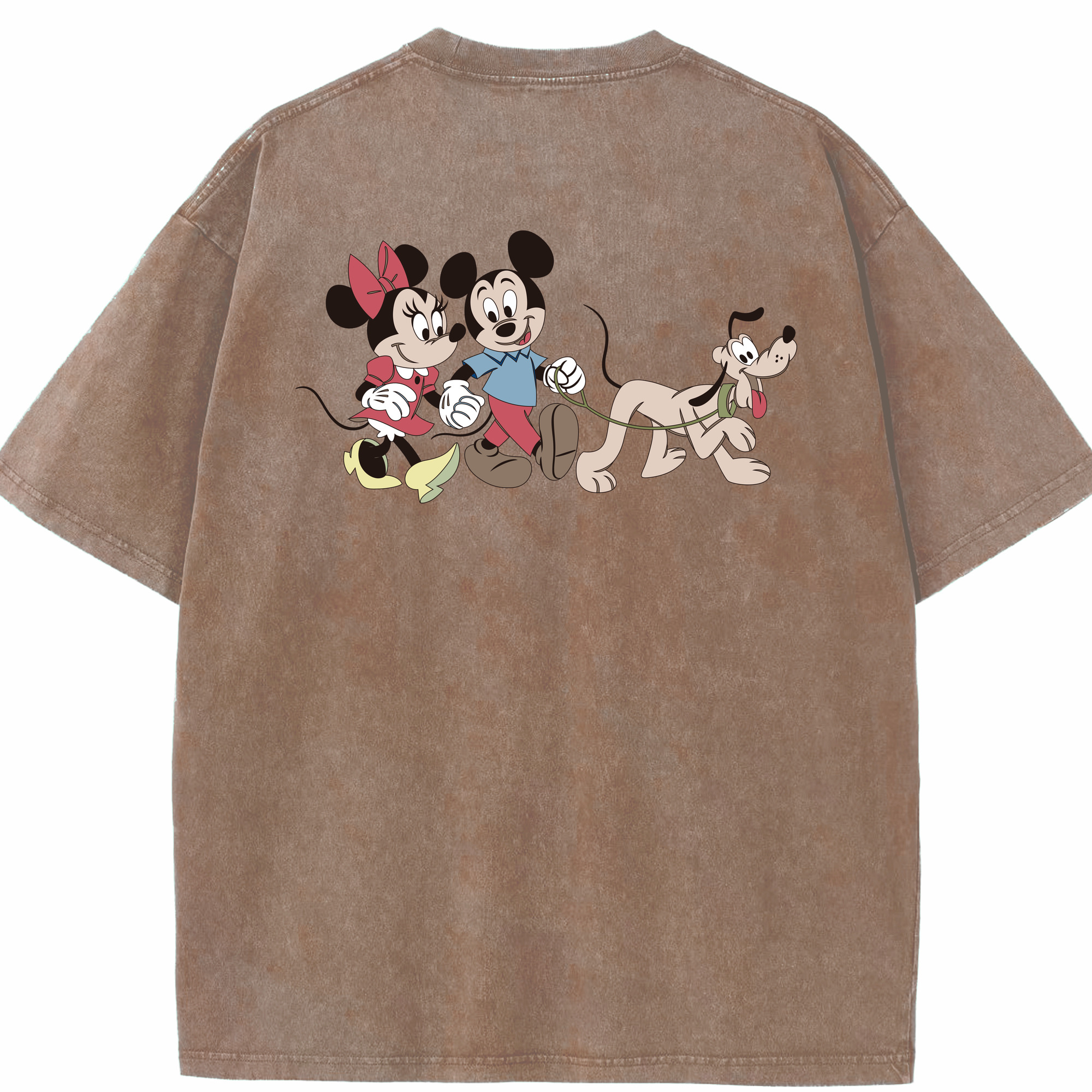 （画像用） ミッキーマウス Mickey Mouse 綿100% ヴィンテージ風 半袖Tシャツ（背面プリント）