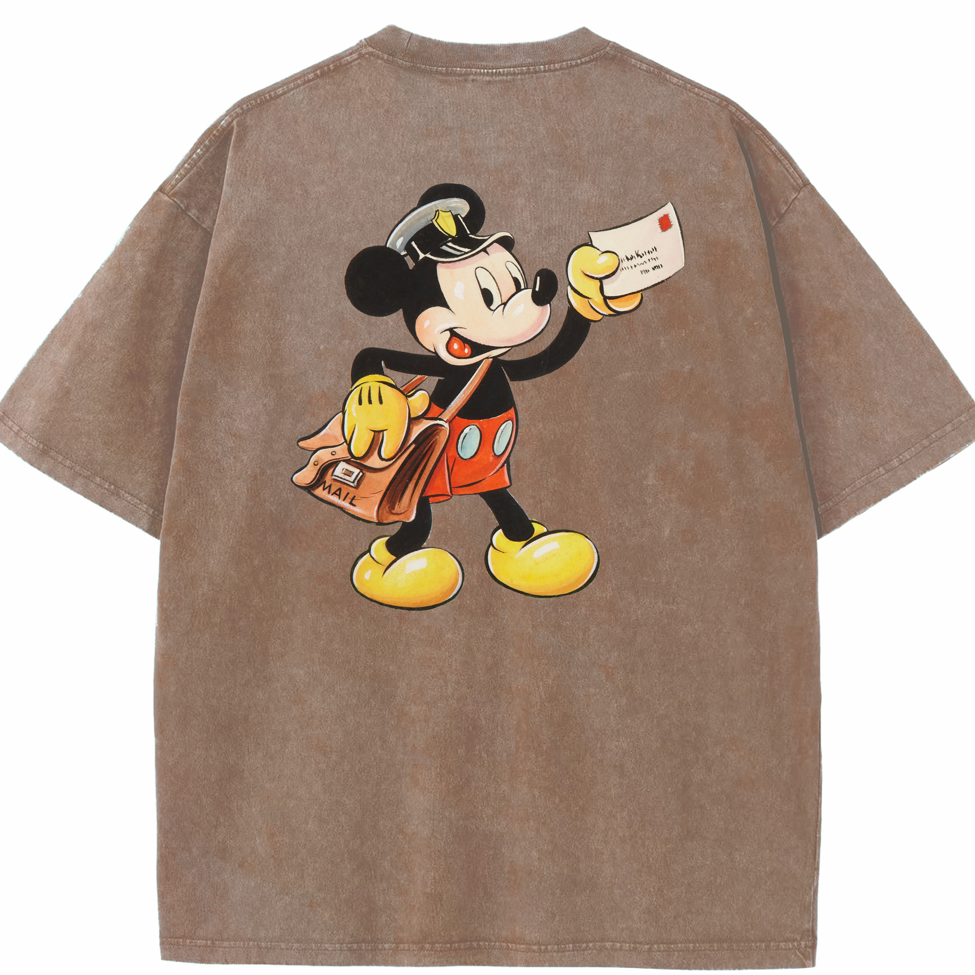 （画像用） ミッキーマウス Mickey Mouse 綿100% ヴィンテージ風 半袖Tシャツ（背面プリント）