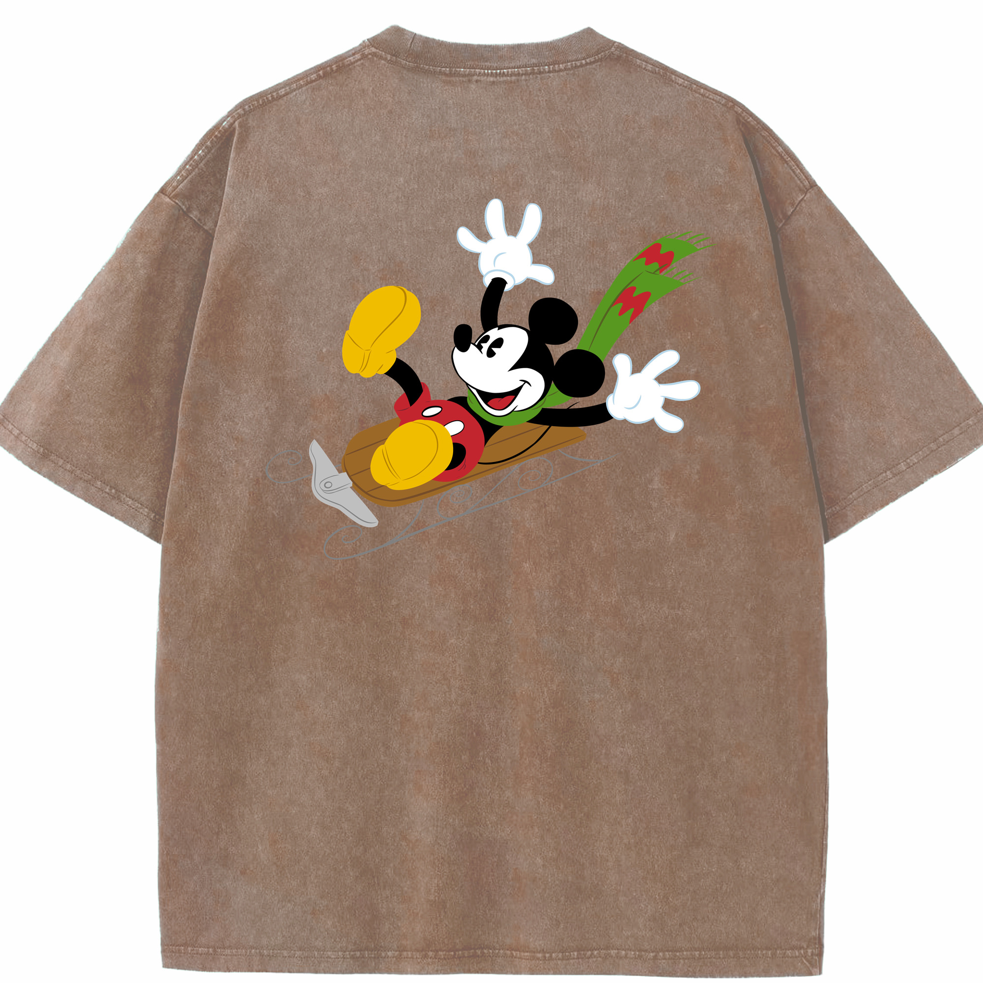 （画像用） ミッキーマウス Mickey Mouse 綿100% ヴィンテージ風 半袖Tシャツ（背面プリント）
