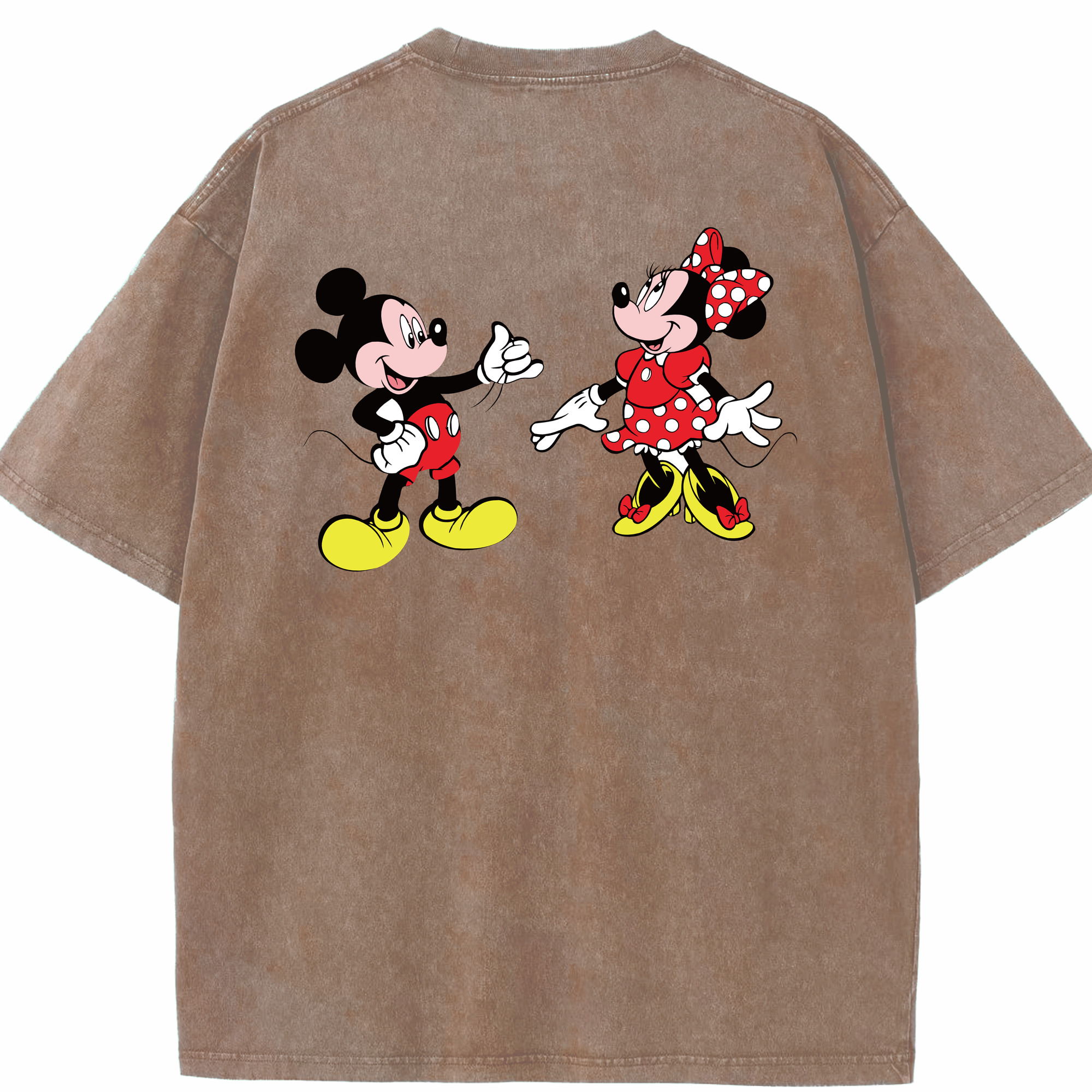 （画像用） ミッキーマウス Mickey Mouse 綿100% ヴィンテージ風 半袖Tシャツ（背面プリント）