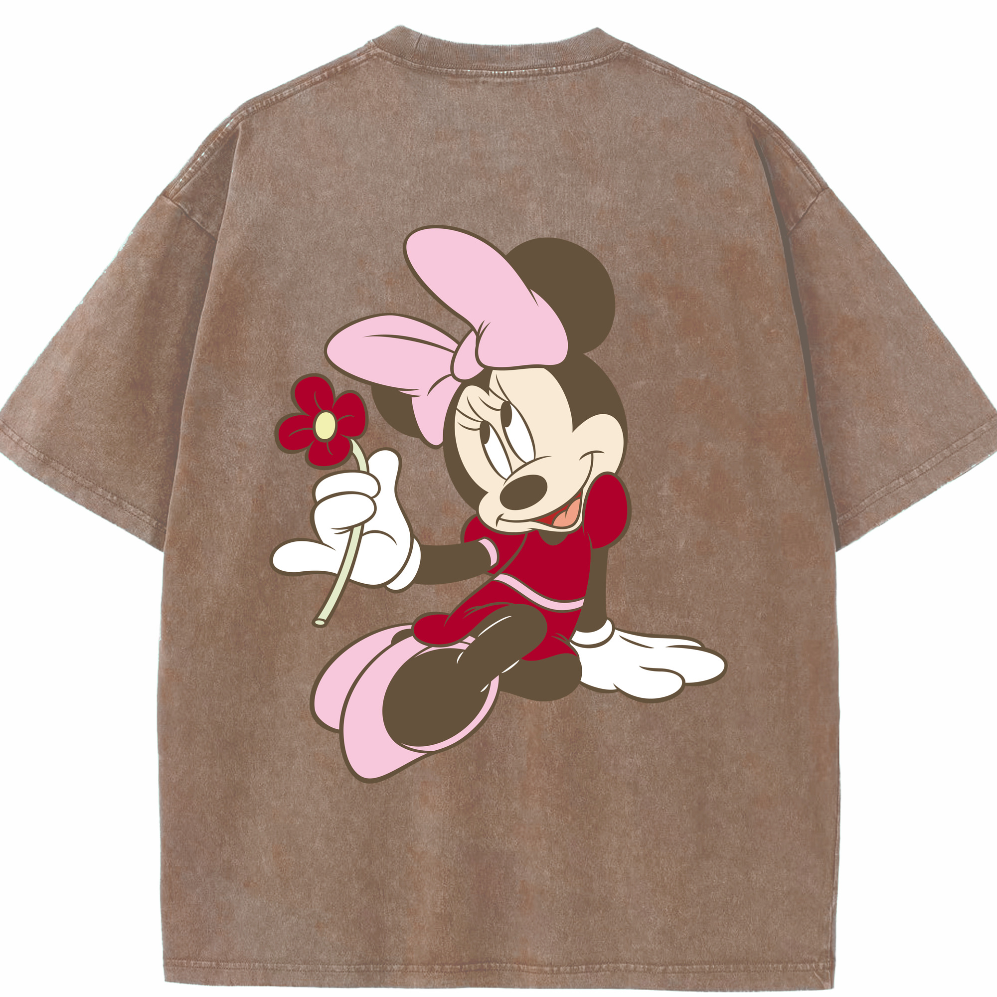 （画像用） ミッキーマウス Mickey Mouse 綿100% ヴィンテージ風 半袖Tシャツ（背面プリント）