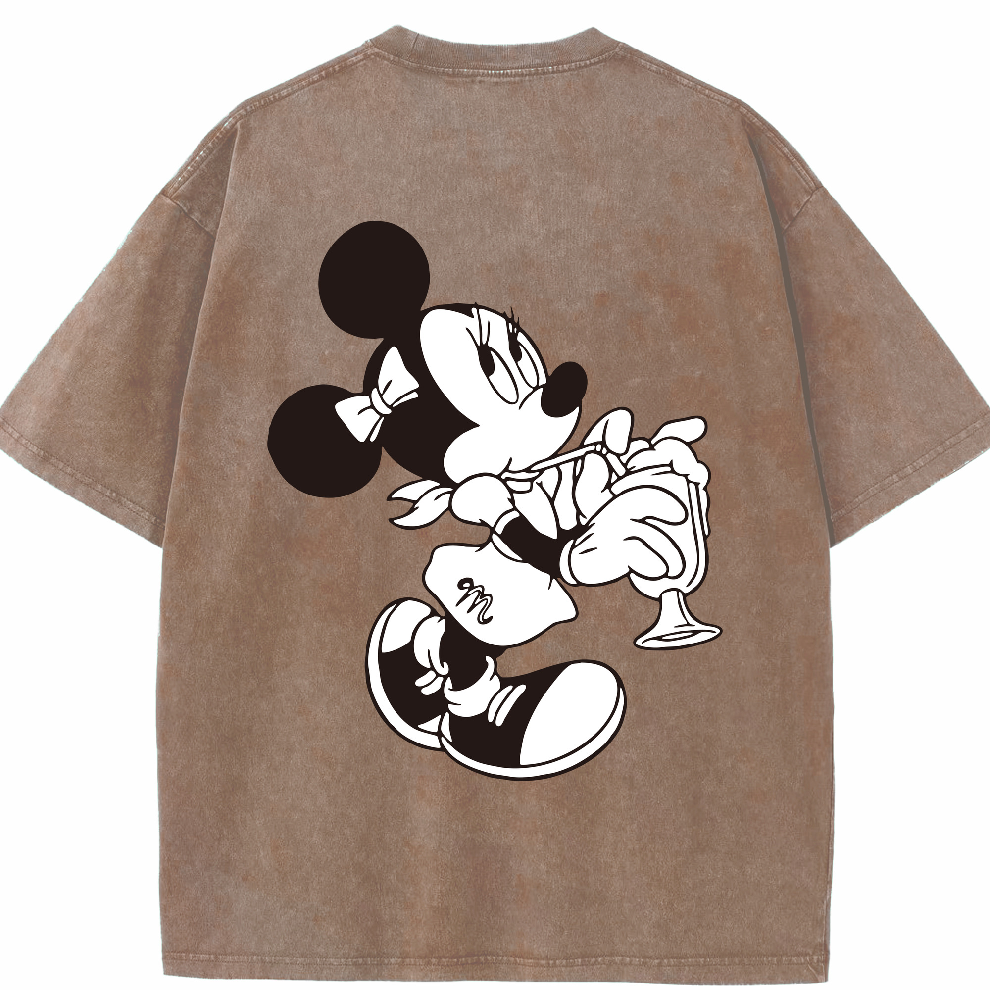 （画像用） ミッキーマウス Mickey Mouse 綿100% ヴィンテージ風 半袖Tシャツ（背面プリント）