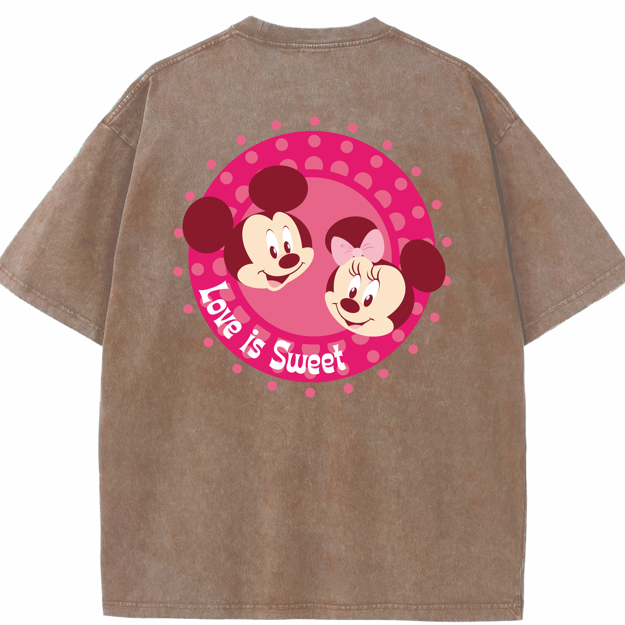 （画像用） ミッキーマウス Mickey Mouse 綿100% ヴィンテージ風 半袖Tシャツ（背面プリント）