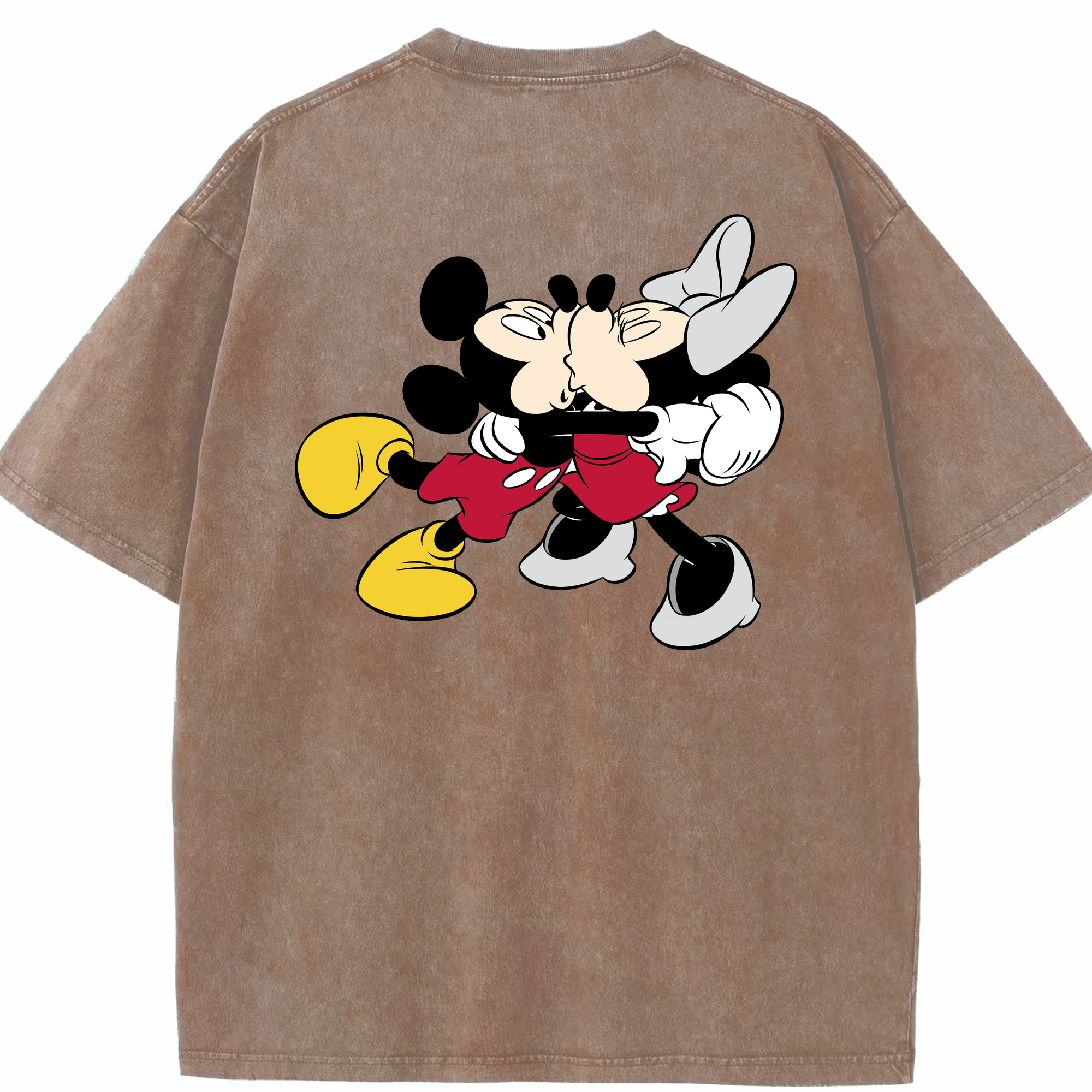 （画像用） ミッキーマウス Mickey Mouse 綿100% ヴィンテージ風 半袖Tシャツ（背面プリント）