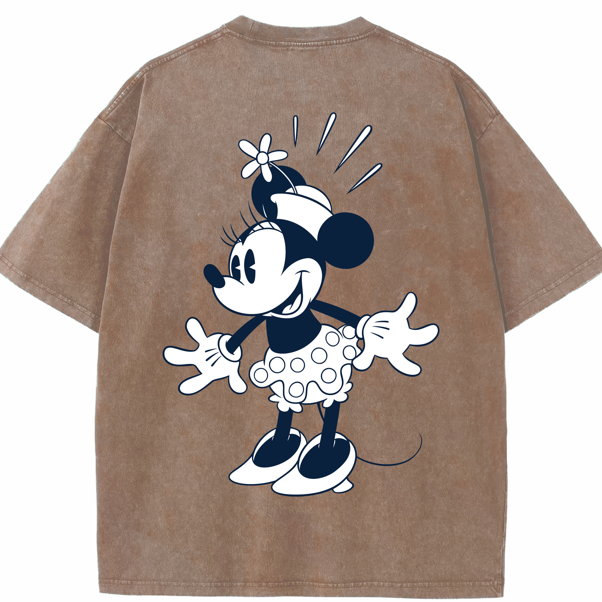 （画像用） ミッキーマウス Mickey Mouse 綿100% ヴィンテージ風 半袖Tシャツ（背面プリント）