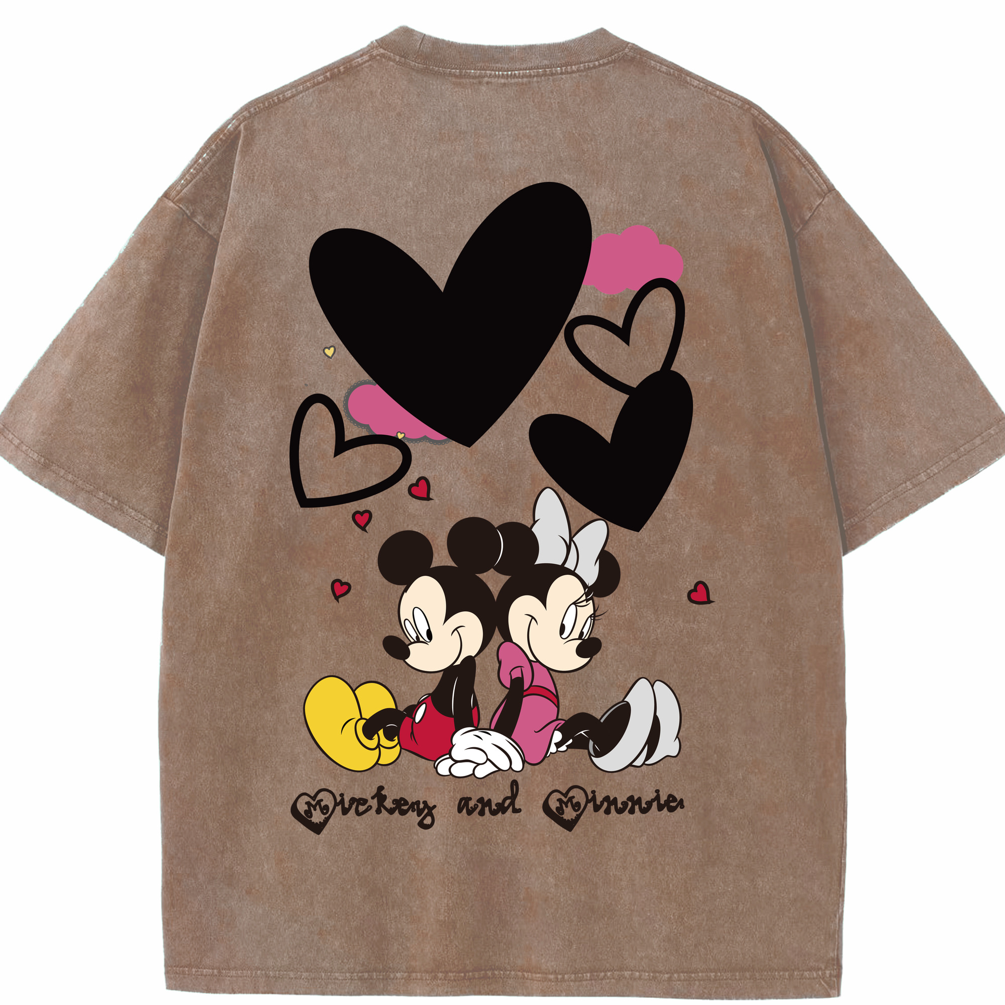 （画像用） ミッキーマウス Mickey Mouse 綿100% ヴィンテージ風 半袖Tシャツ（背面プリント）