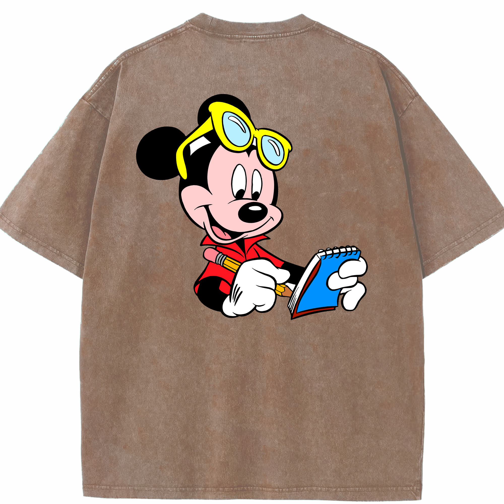 （画像用） ミッキーマウス Mickey Mouse 綿100% ヴィンテージ風 半袖Tシャツ（背面プリント）