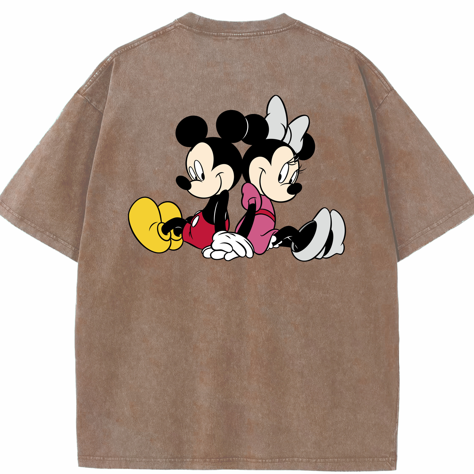 （画像用） ミッキーマウス Mickey Mouse 綿100% ヴィンテージ風 半袖Tシャツ（背面プリント）