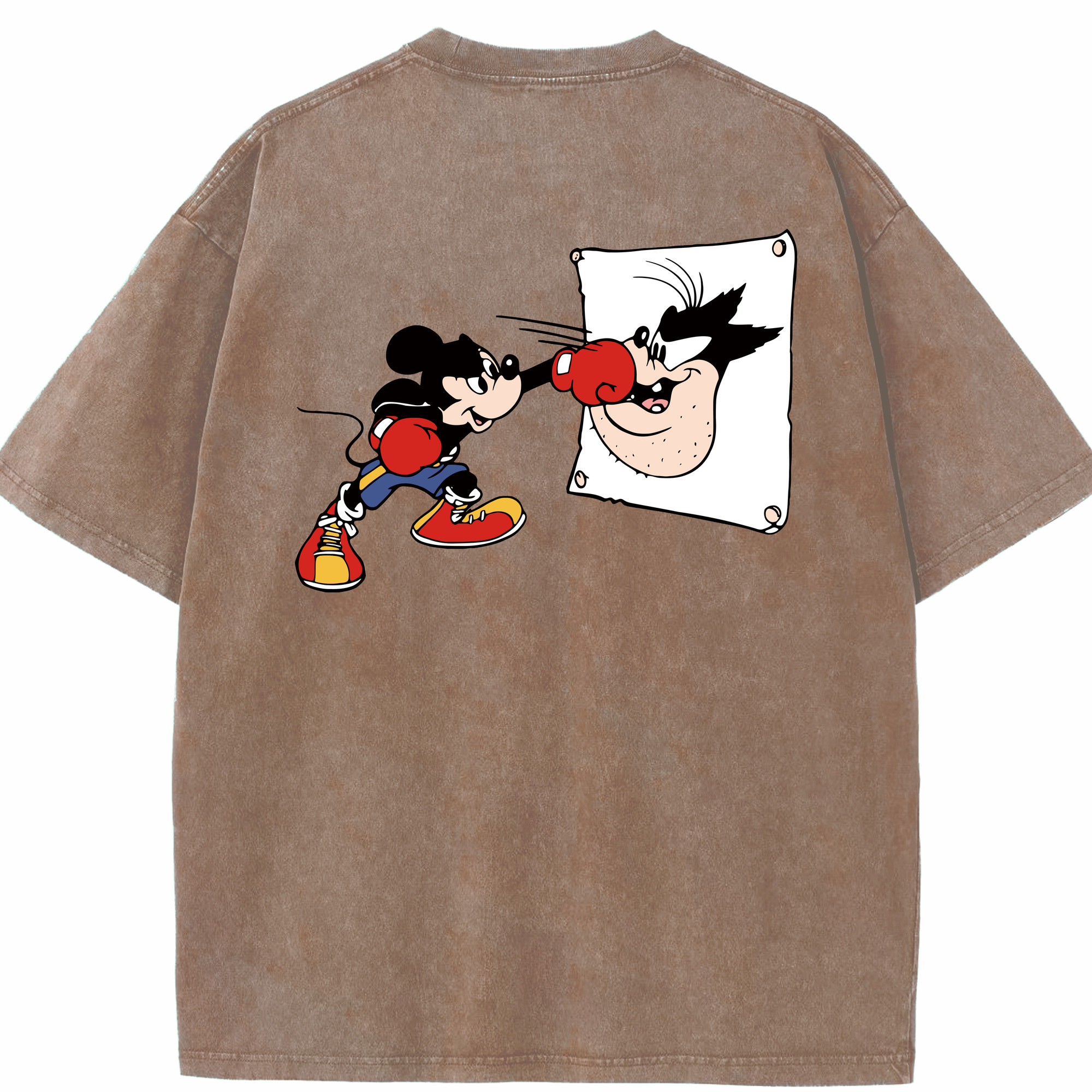 （画像用） ミッキーマウス Mickey Mouse 綿100% ヴィンテージ風 半袖Tシャツ（背面プリント）