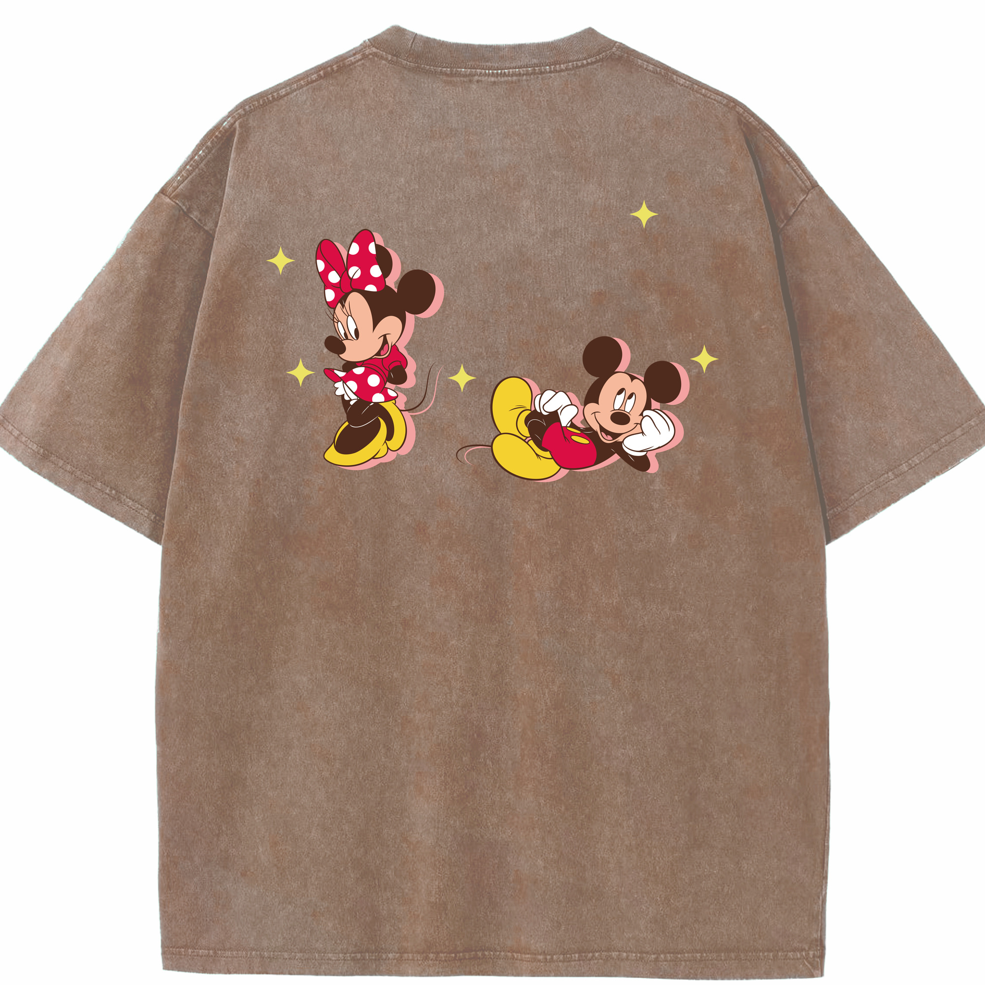 （画像用） ミッキーマウス Mickey Mouse 綿100% ヴィンテージ風 半袖Tシャツ（背面プリント）