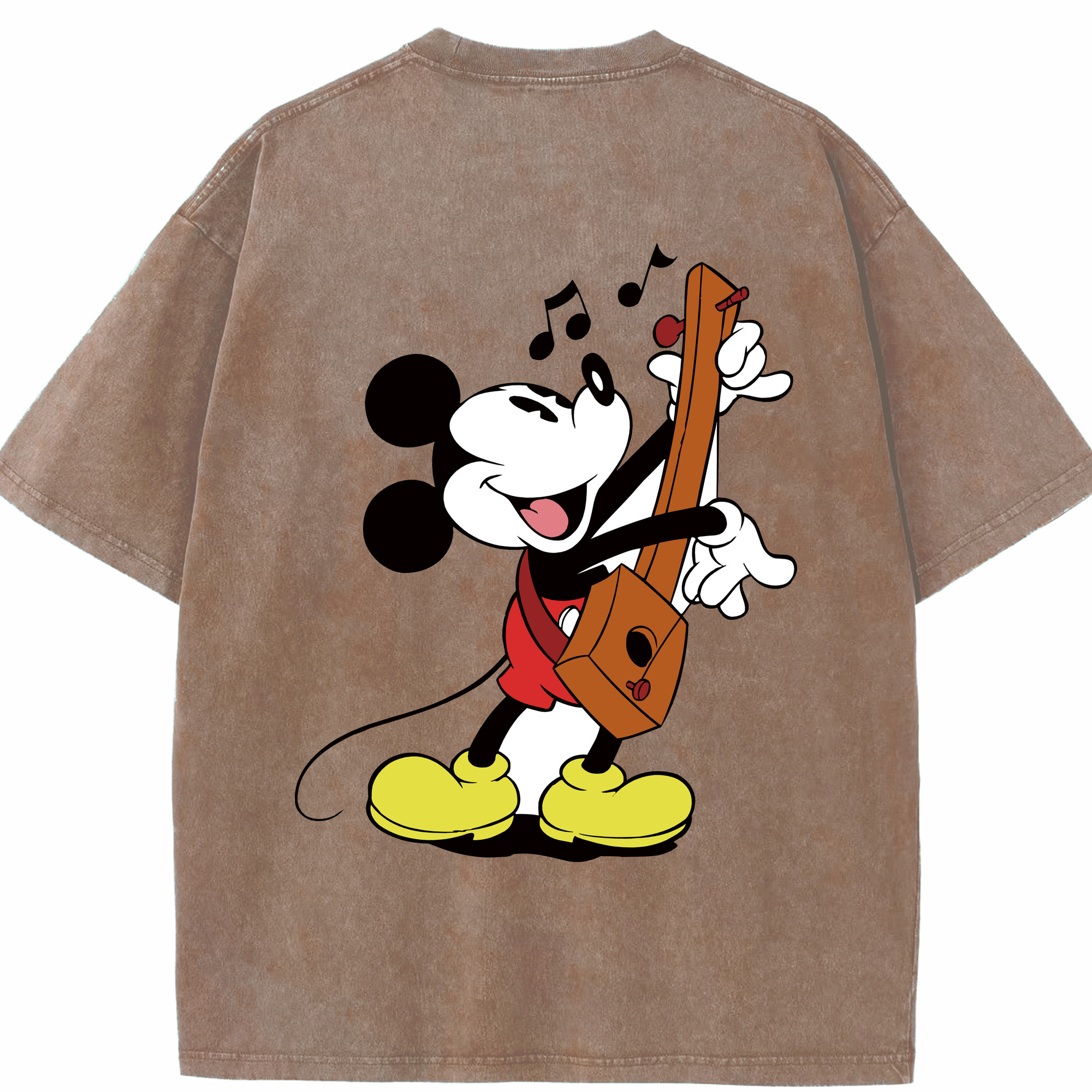 （画像用） ミッキーマウス Mickey Mouse 綿100% ヴィンテージ風 半袖Tシャツ（背面プリント）
