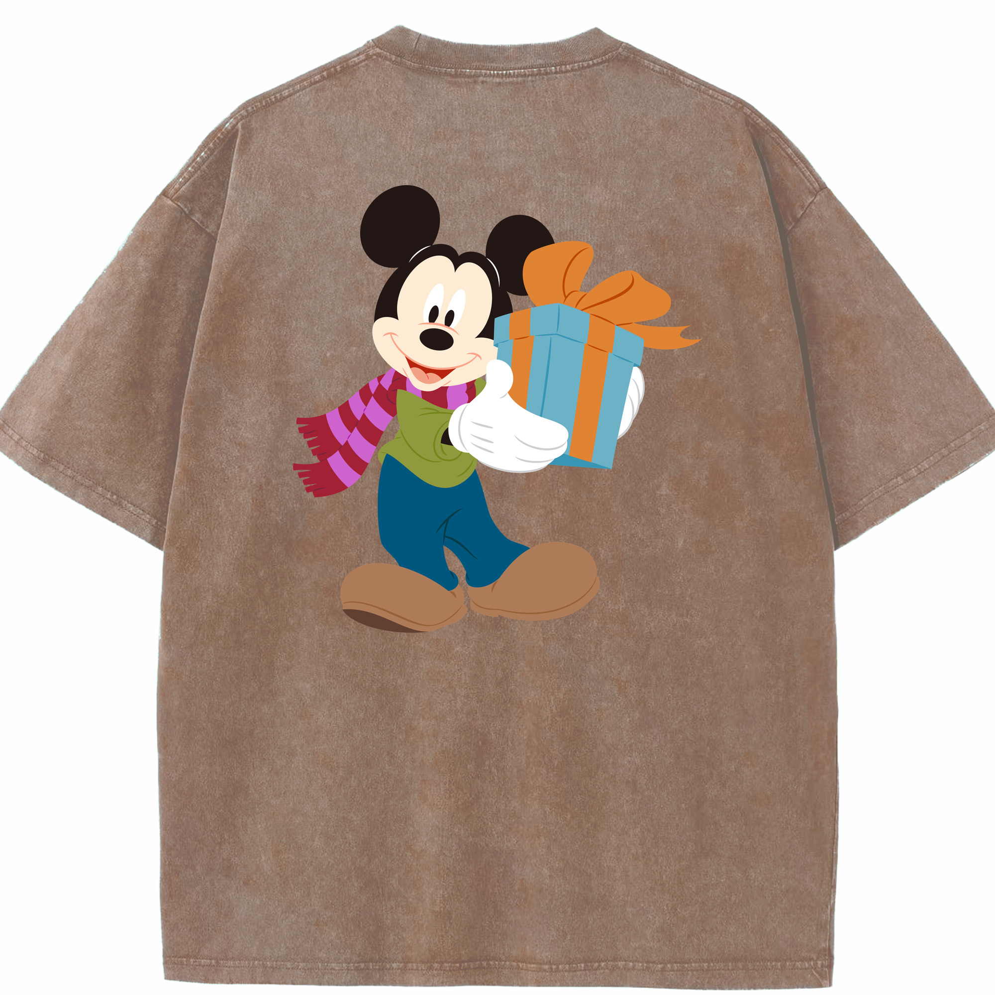 （画像用） ミッキーマウス Mickey Mouse 綿100% ヴィンテージ風 半袖Tシャツ（背面プリント）