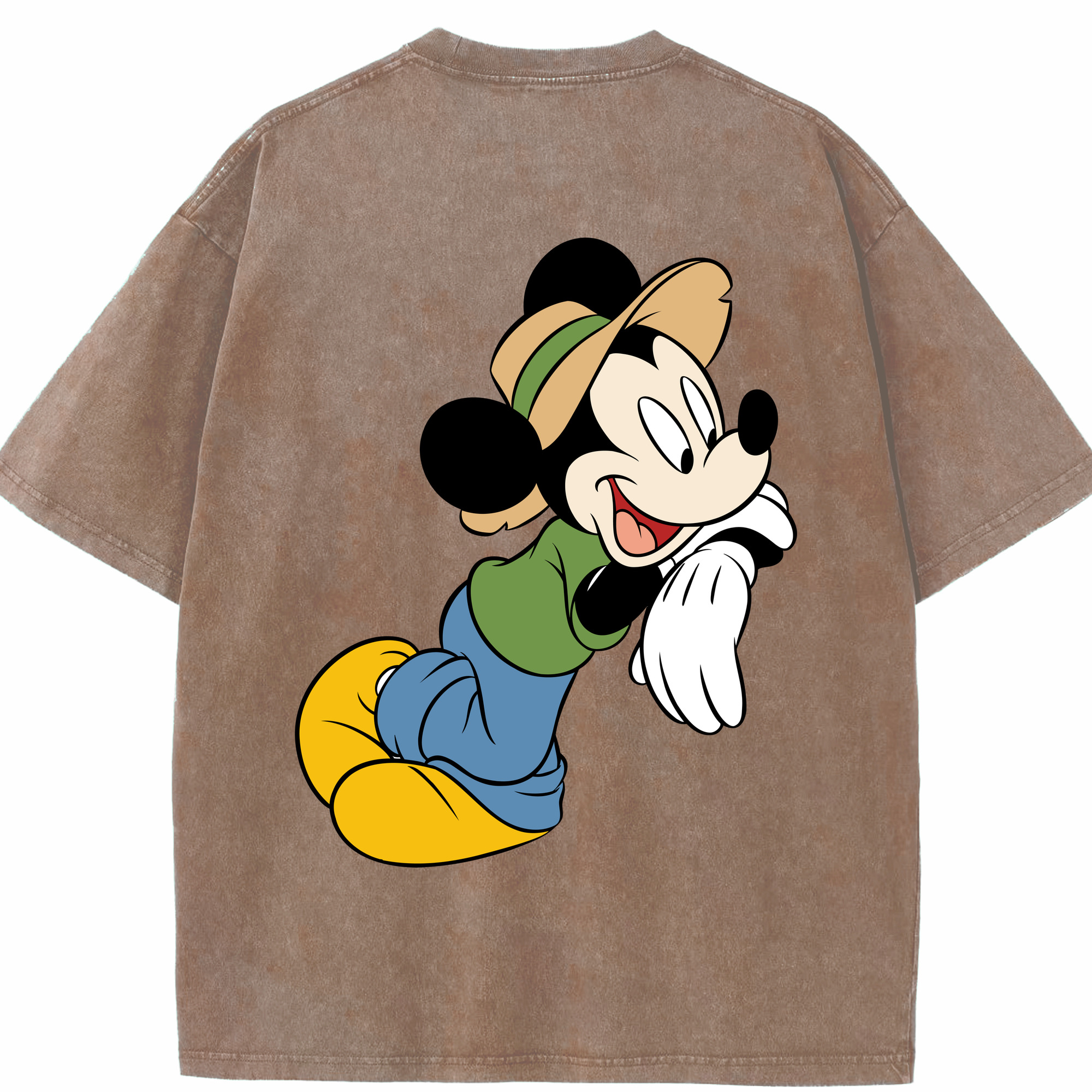 （画像用） ミッキーマウス Mickey Mouse 綿100% ヴィンテージ風 半袖Tシャツ（背面プリント）