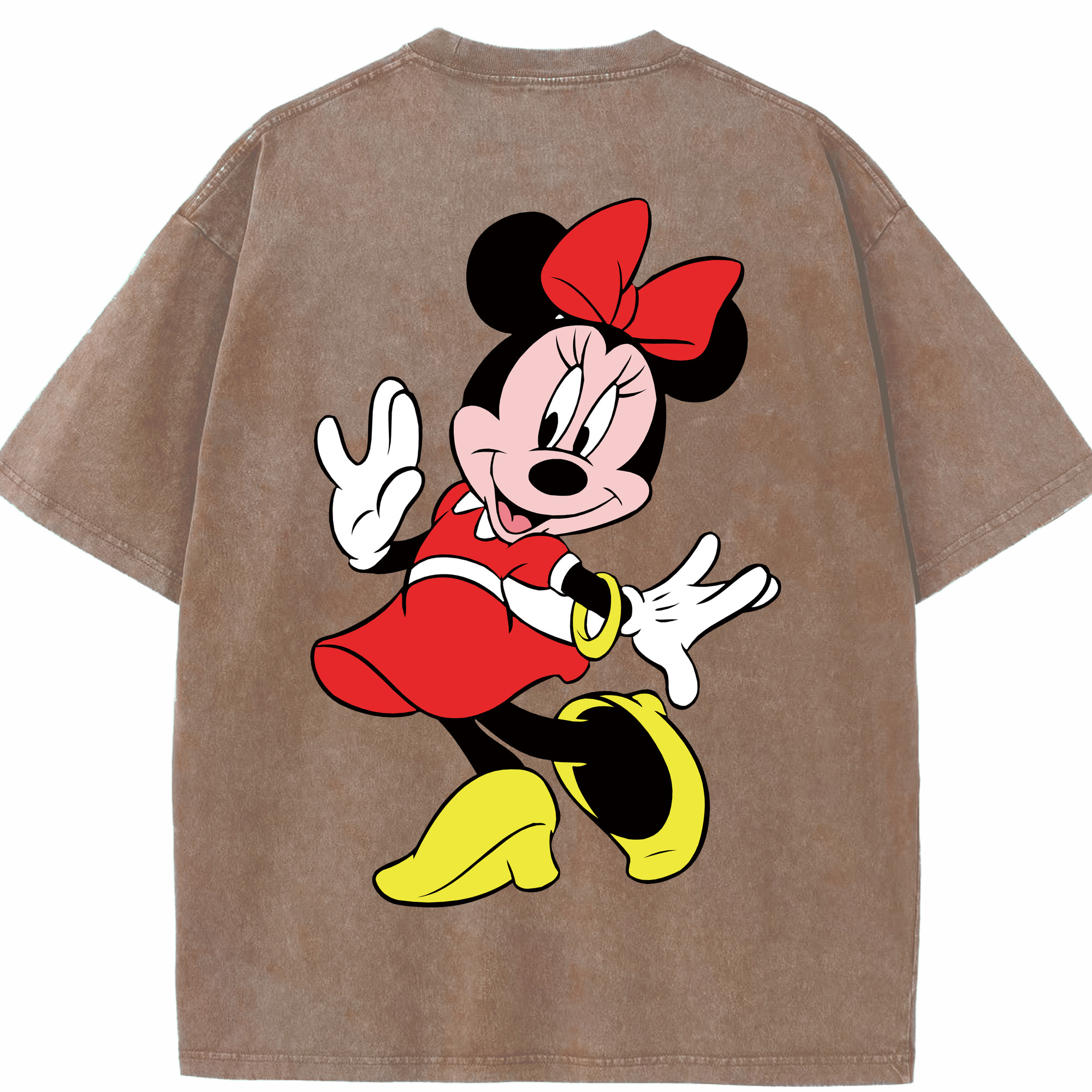 （画像用） ミッキーマウス Mickey Mouse 綿100% ヴィンテージ風 半袖Tシャツ（背面プリント）