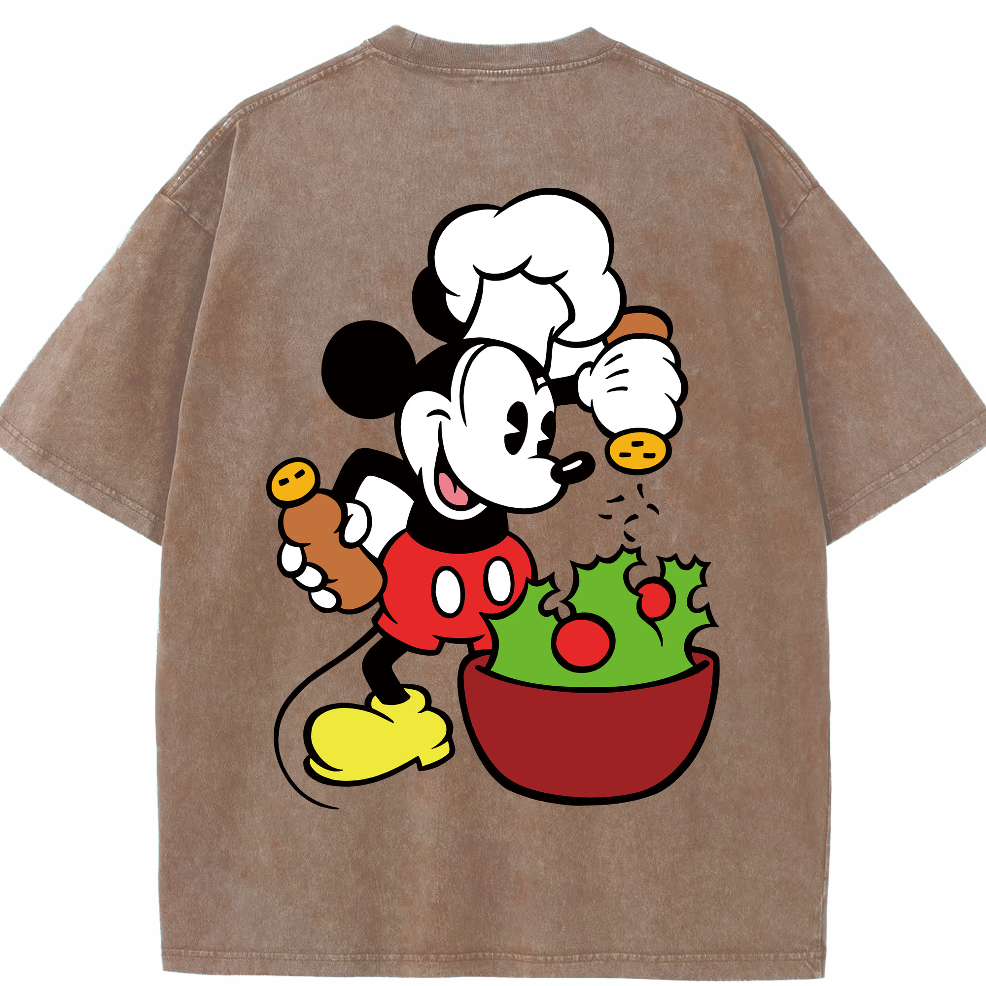 （画像用） ミッキーマウス Mickey Mouse 綿100% ヴィンテージ風 半袖Tシャツ（背面プリント）