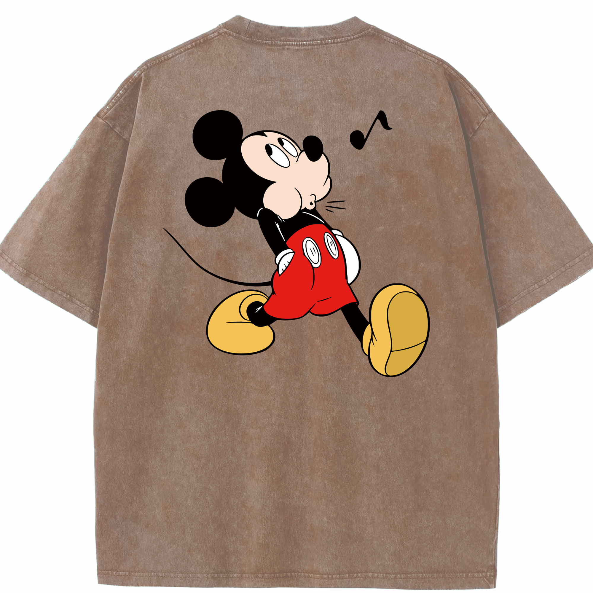 （画像用） ミッキーマウス Mickey Mouse 綿100% ヴィンテージ風 半袖Tシャツ（背面プリント）