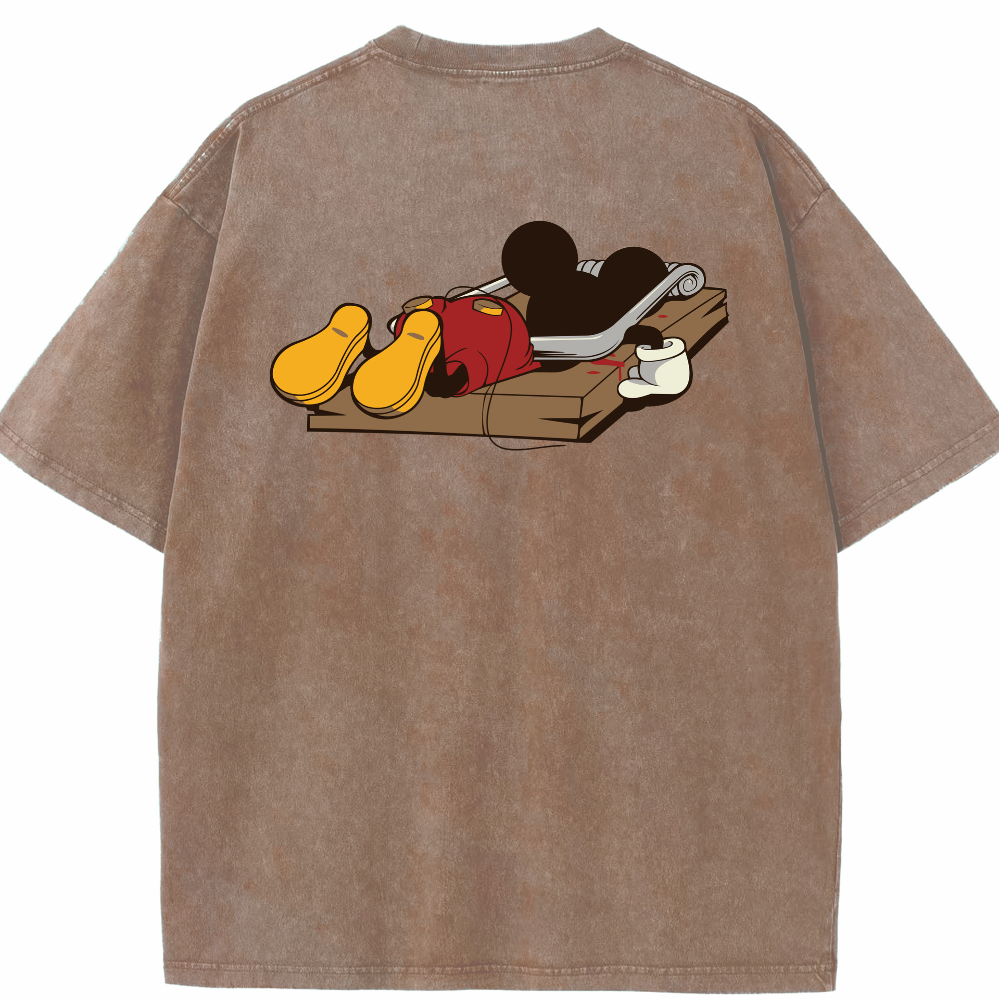 （画像用） ミッキーマウス Mickey Mouse 綿100% ヴィンテージ風 半袖Tシャツ（背面プリント）