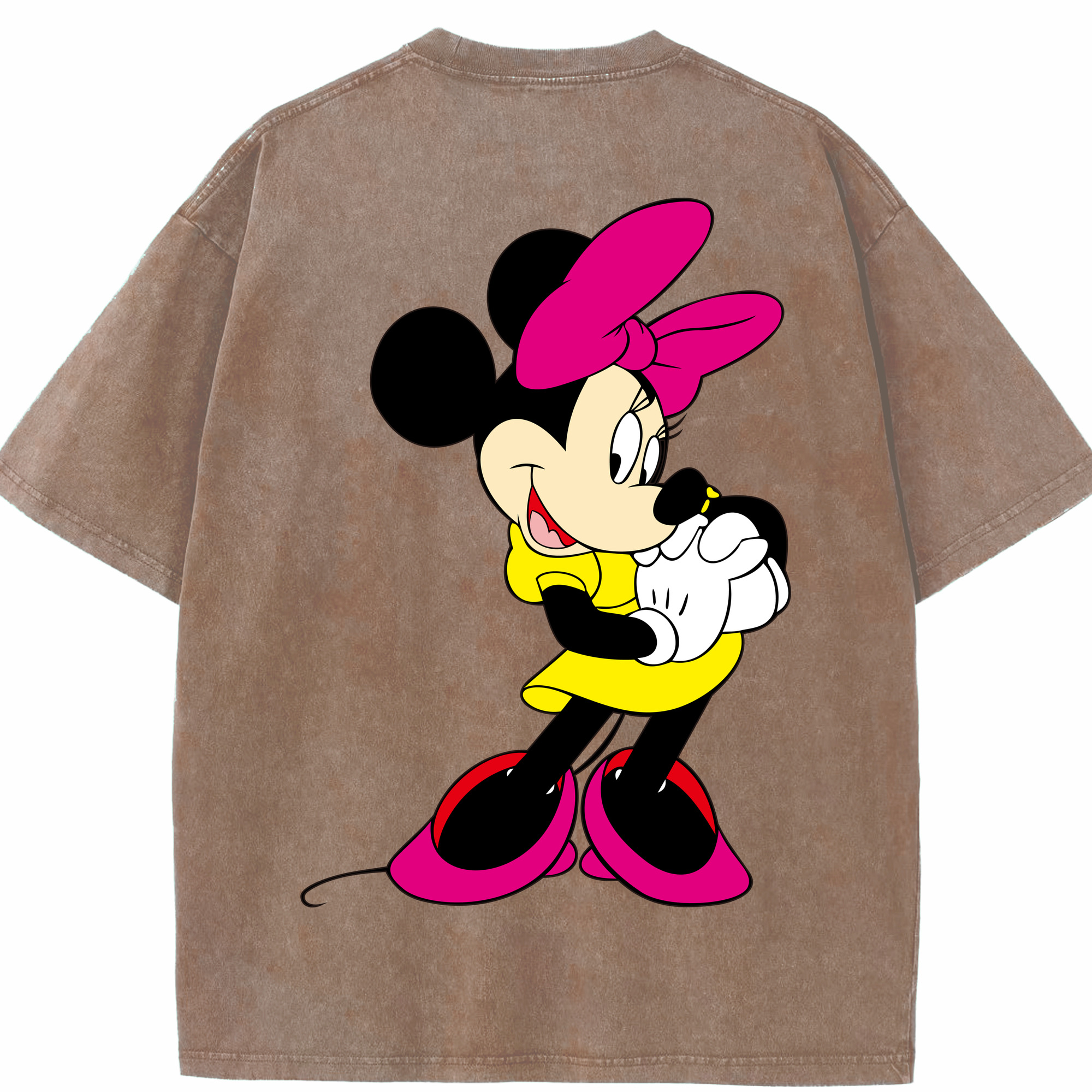 （画像用） ミッキーマウス Mickey Mouse 綿100% ヴィンテージ風 半袖Tシャツ（背面プリント）