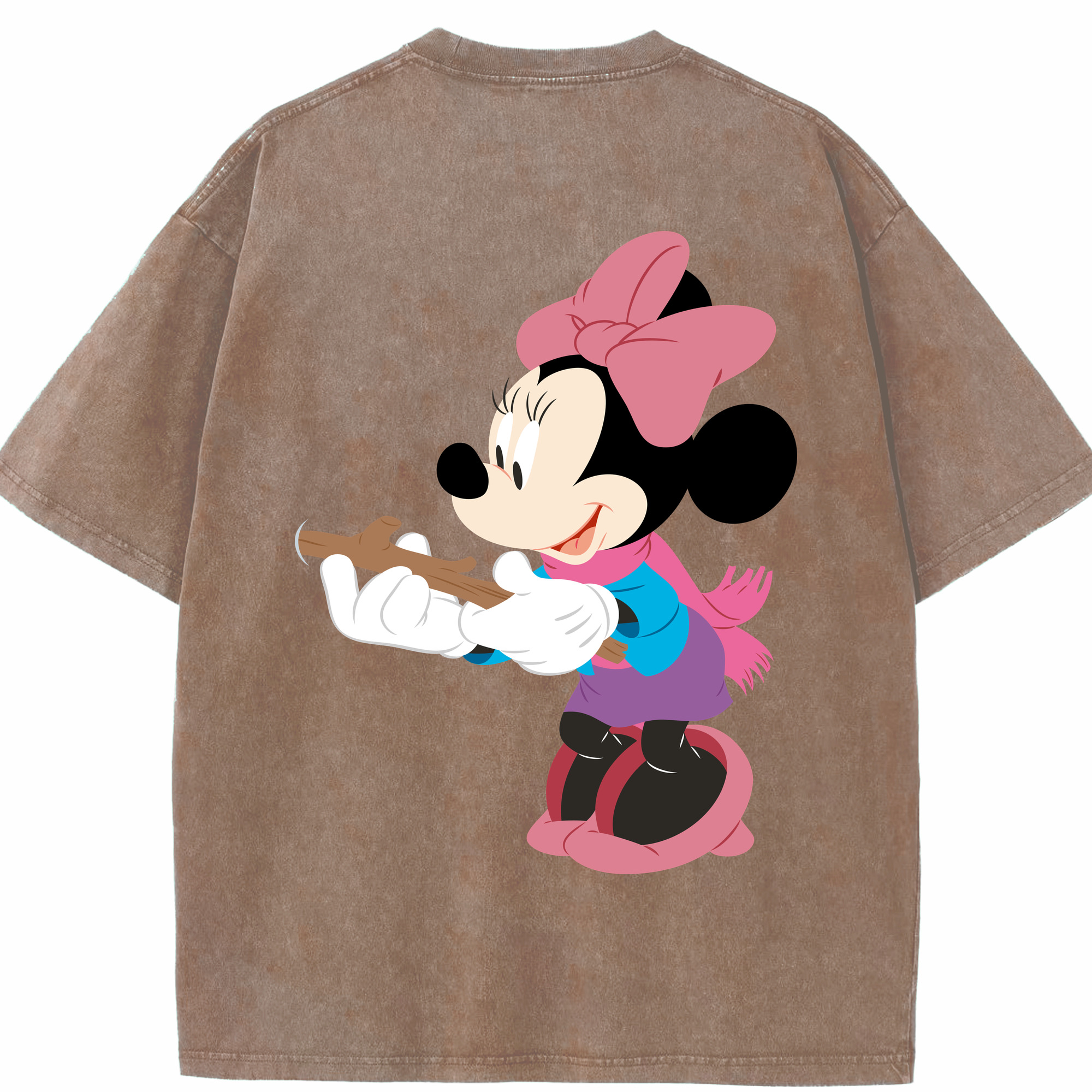 （画像用） ミッキーマウス Mickey Mouse 綿100% ヴィンテージ風 半袖Tシャツ（背面プリント）